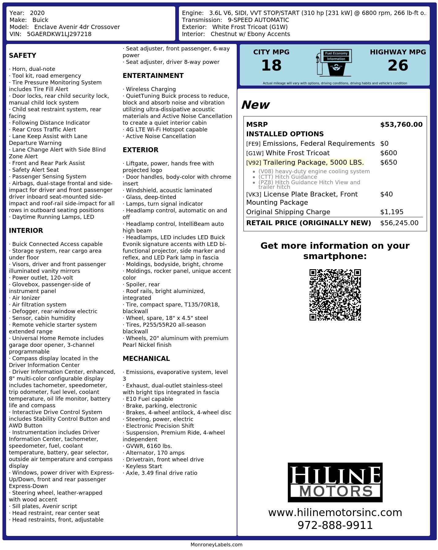 Monroney Label