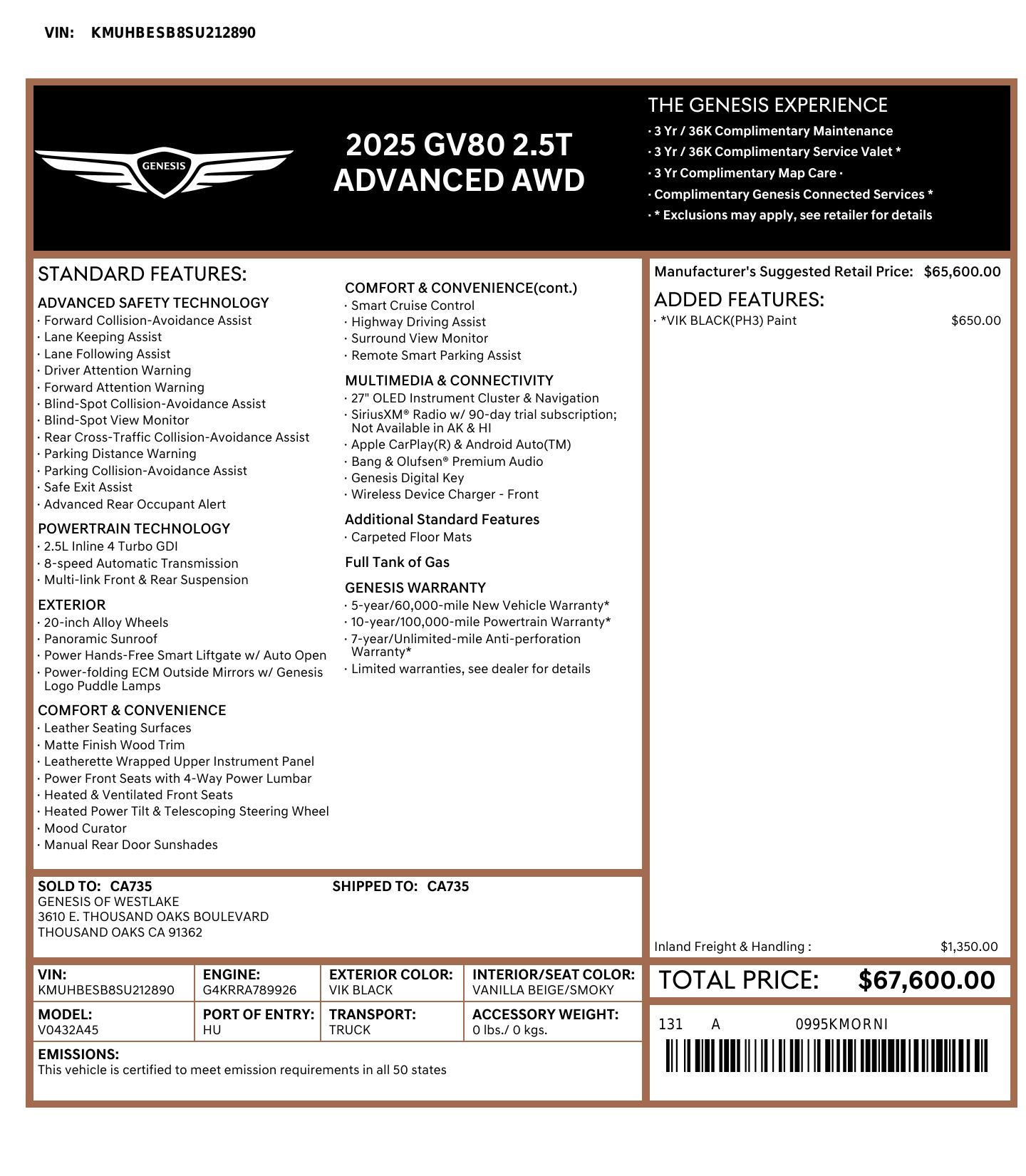 Monroney Label
