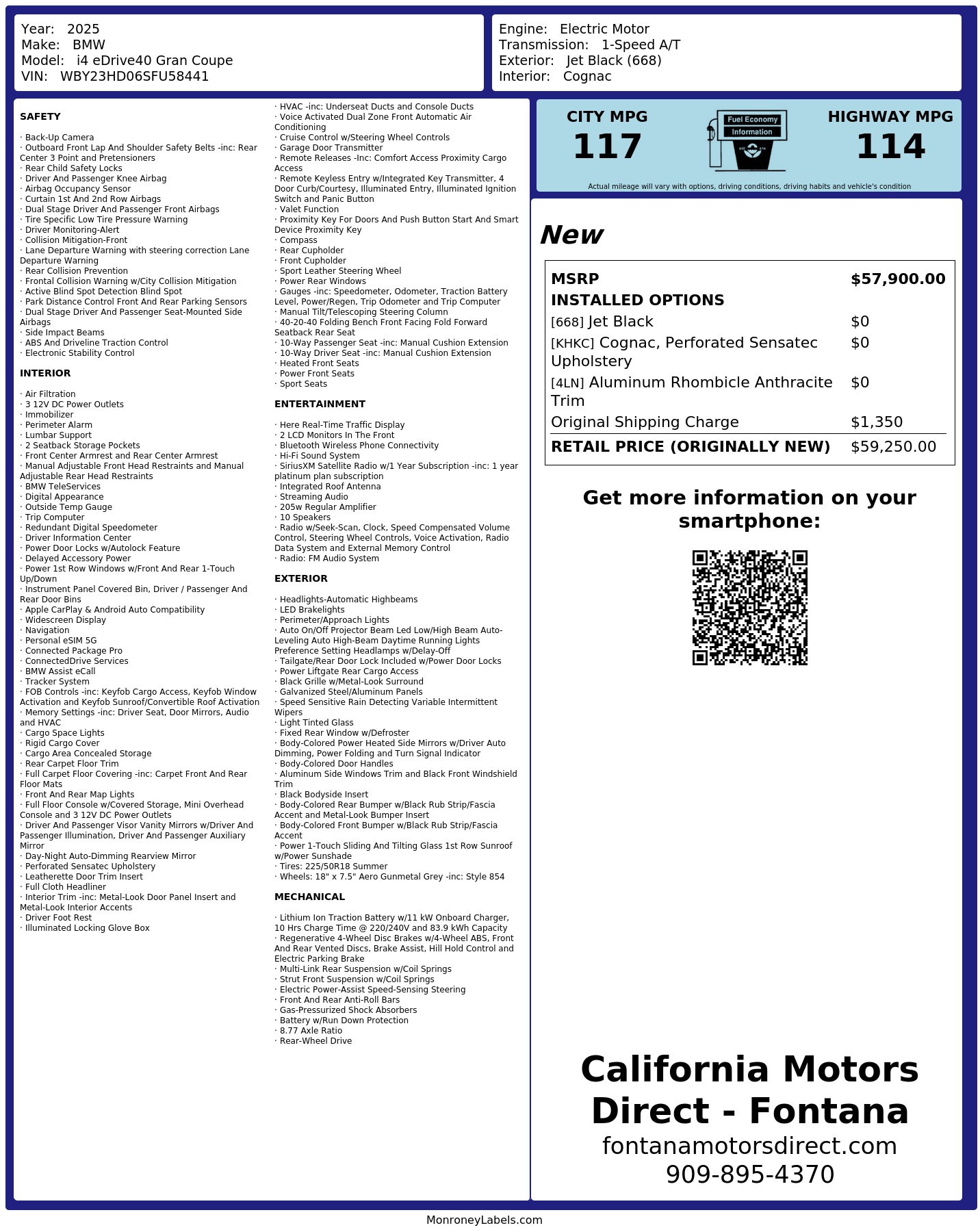 Monroney Label