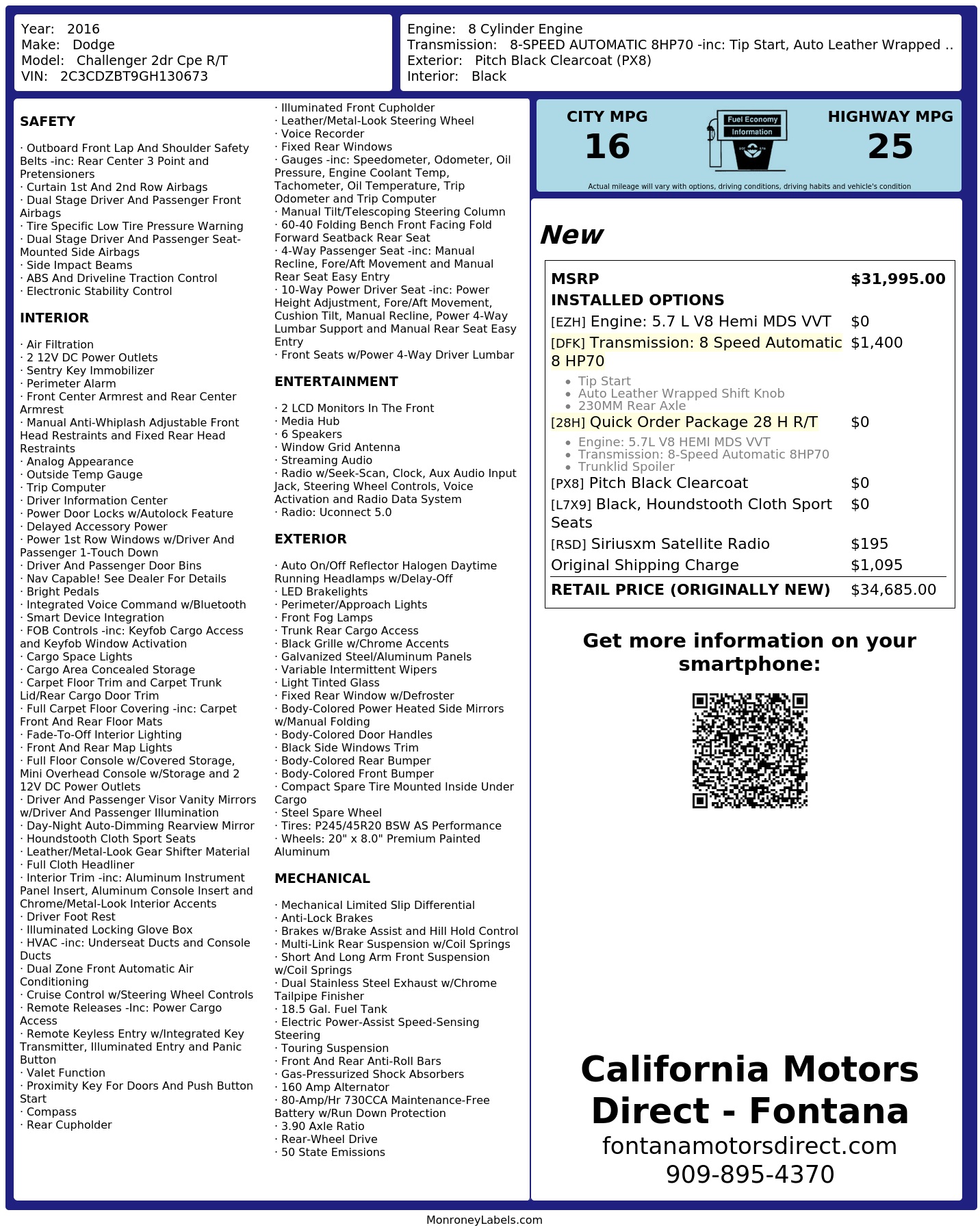 Monroney Label
