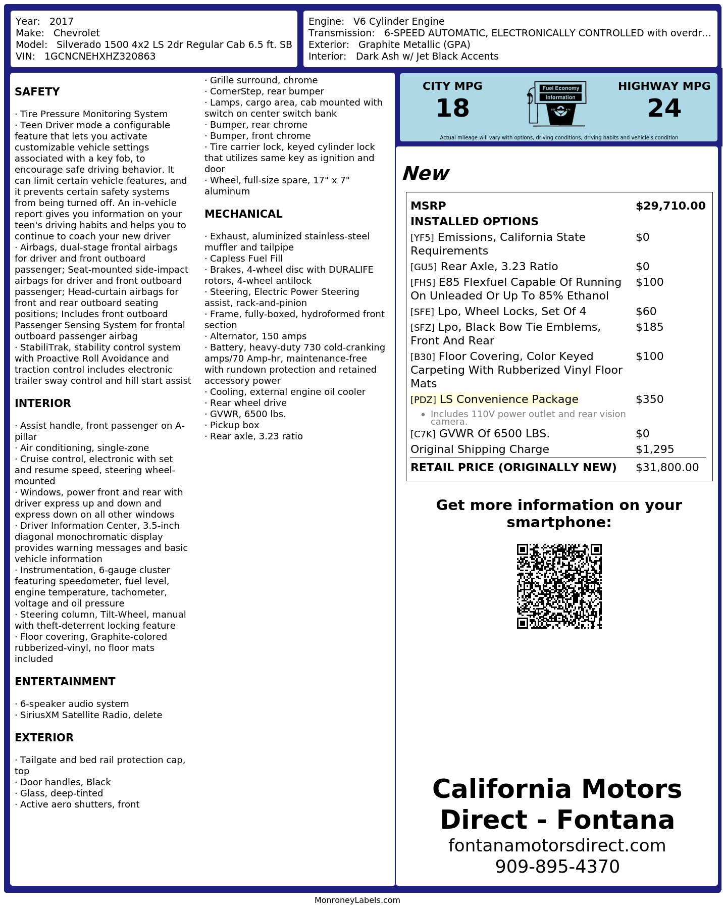 Monroney Label