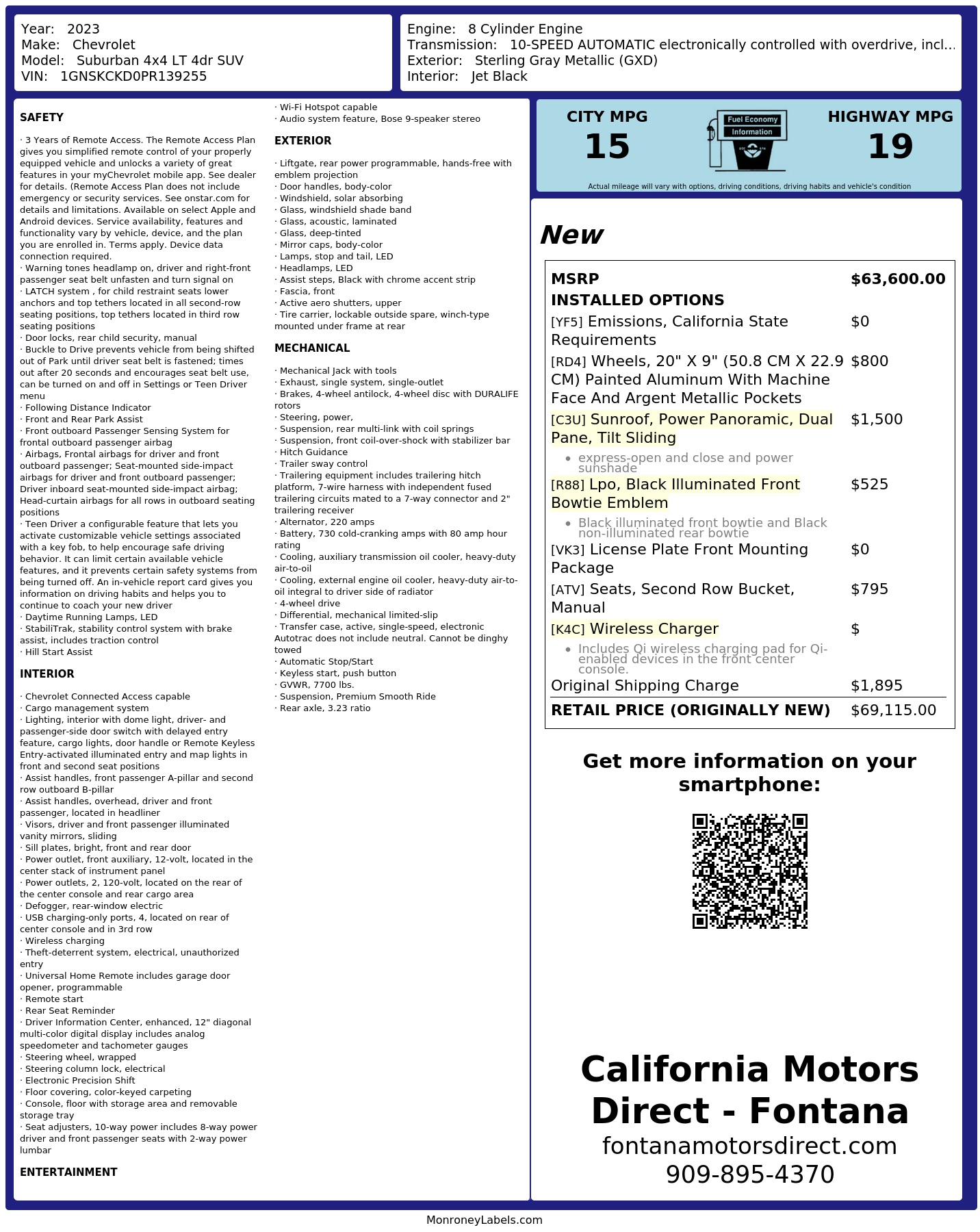 Monroney Label