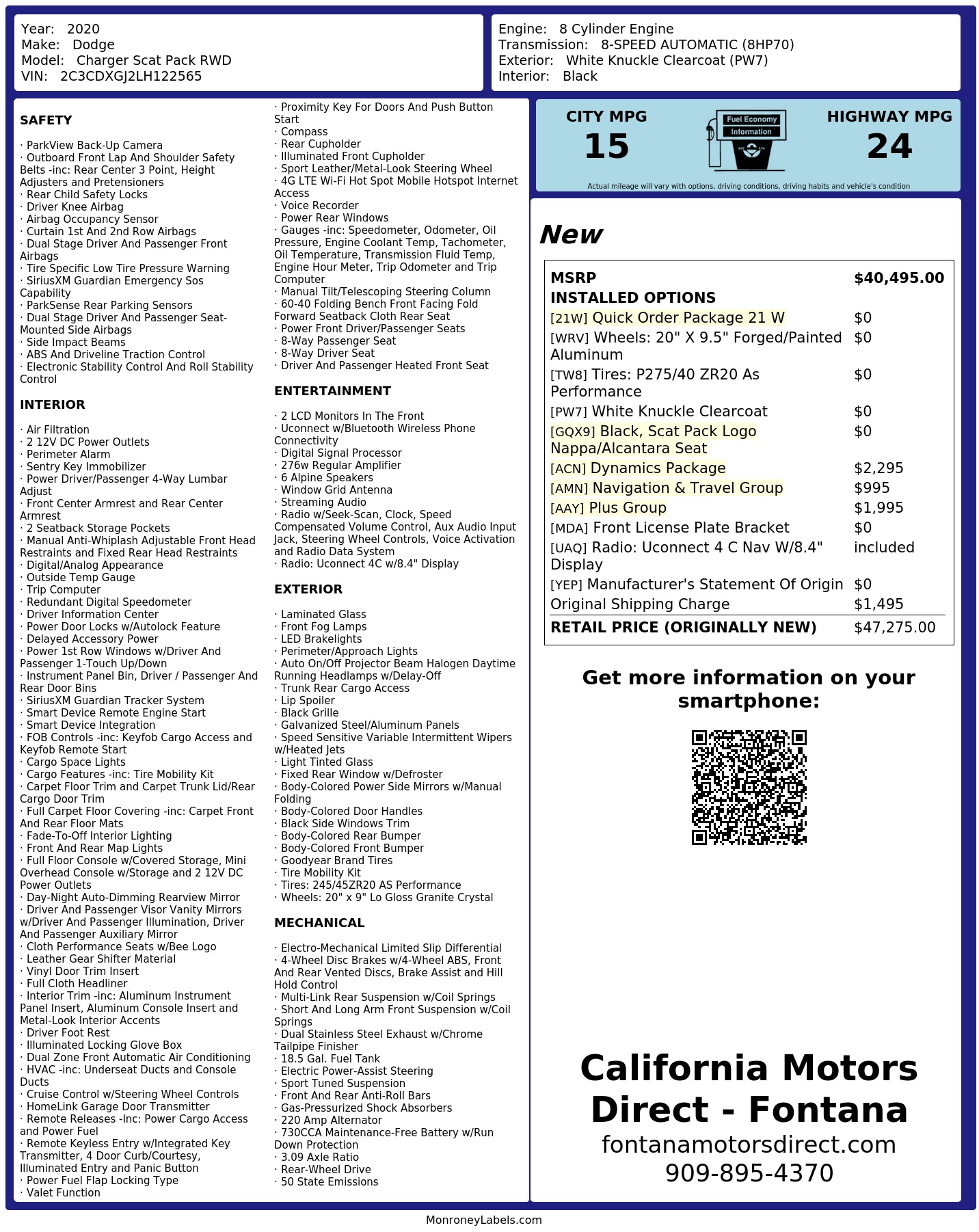 Monroney Label