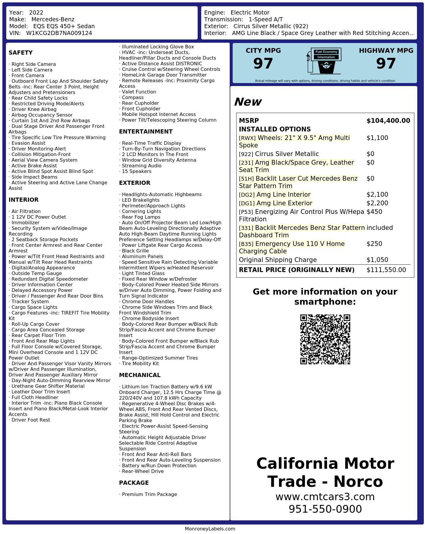 Monroney Label