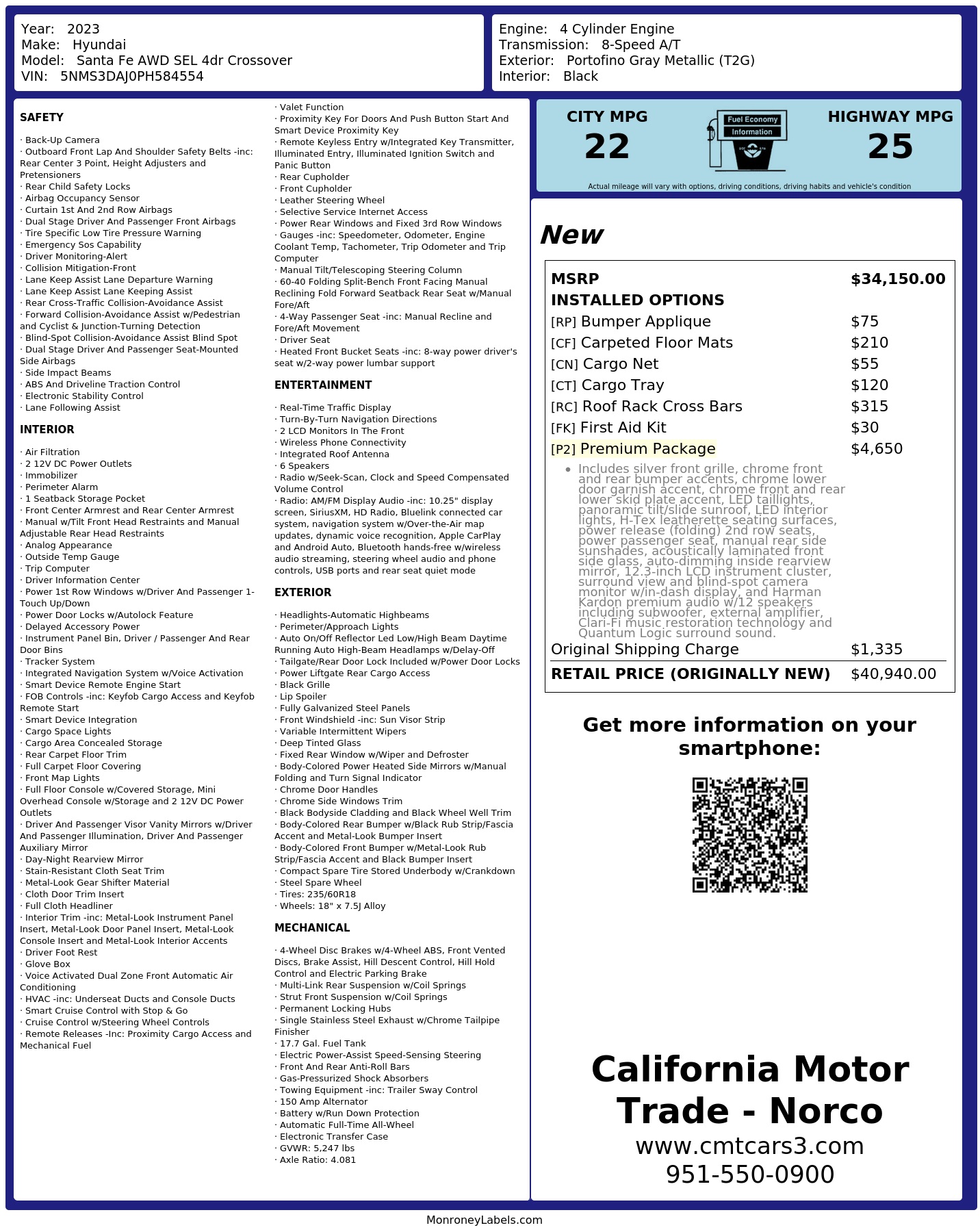 Monroney Label