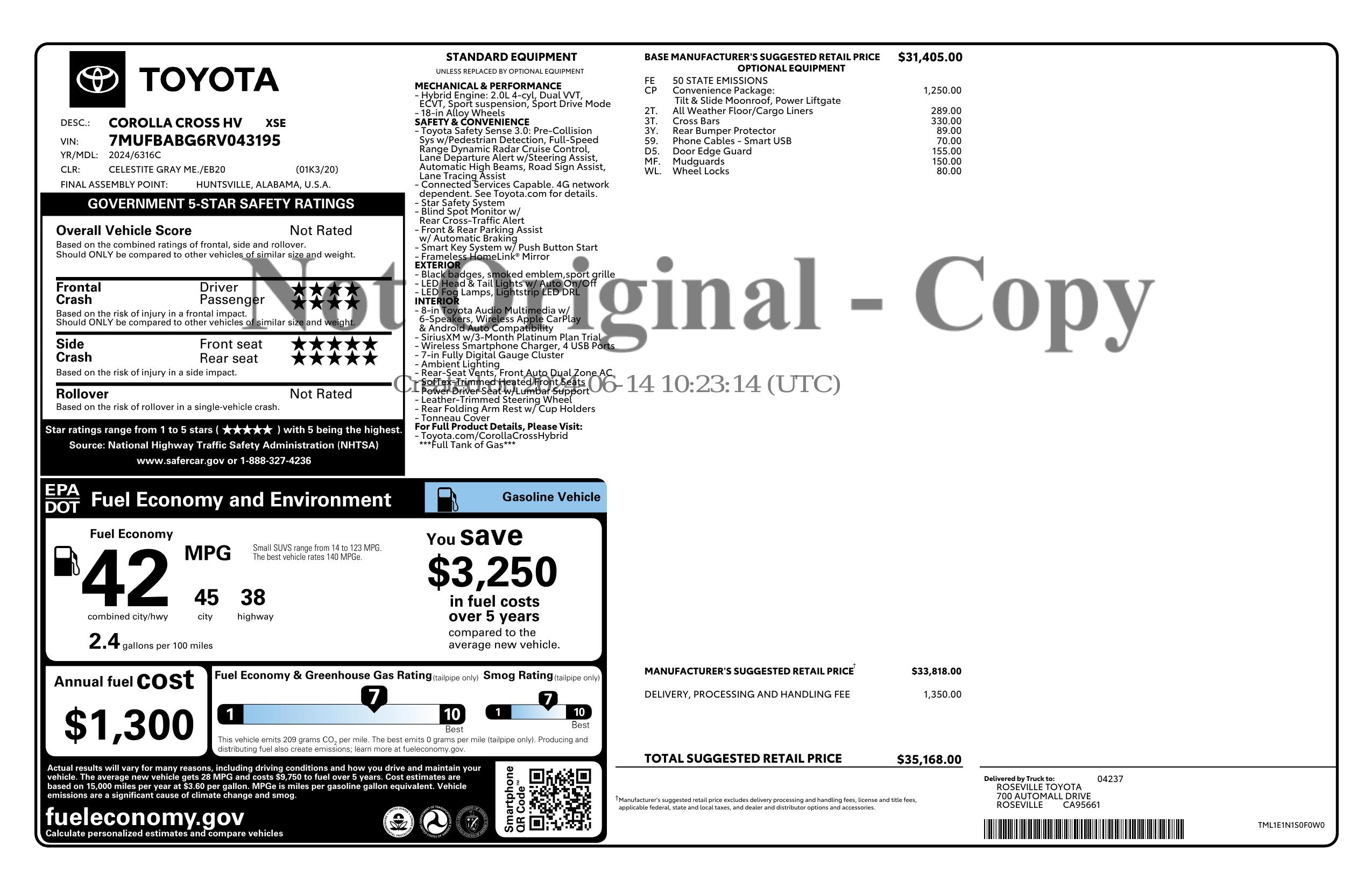 Monroney Label