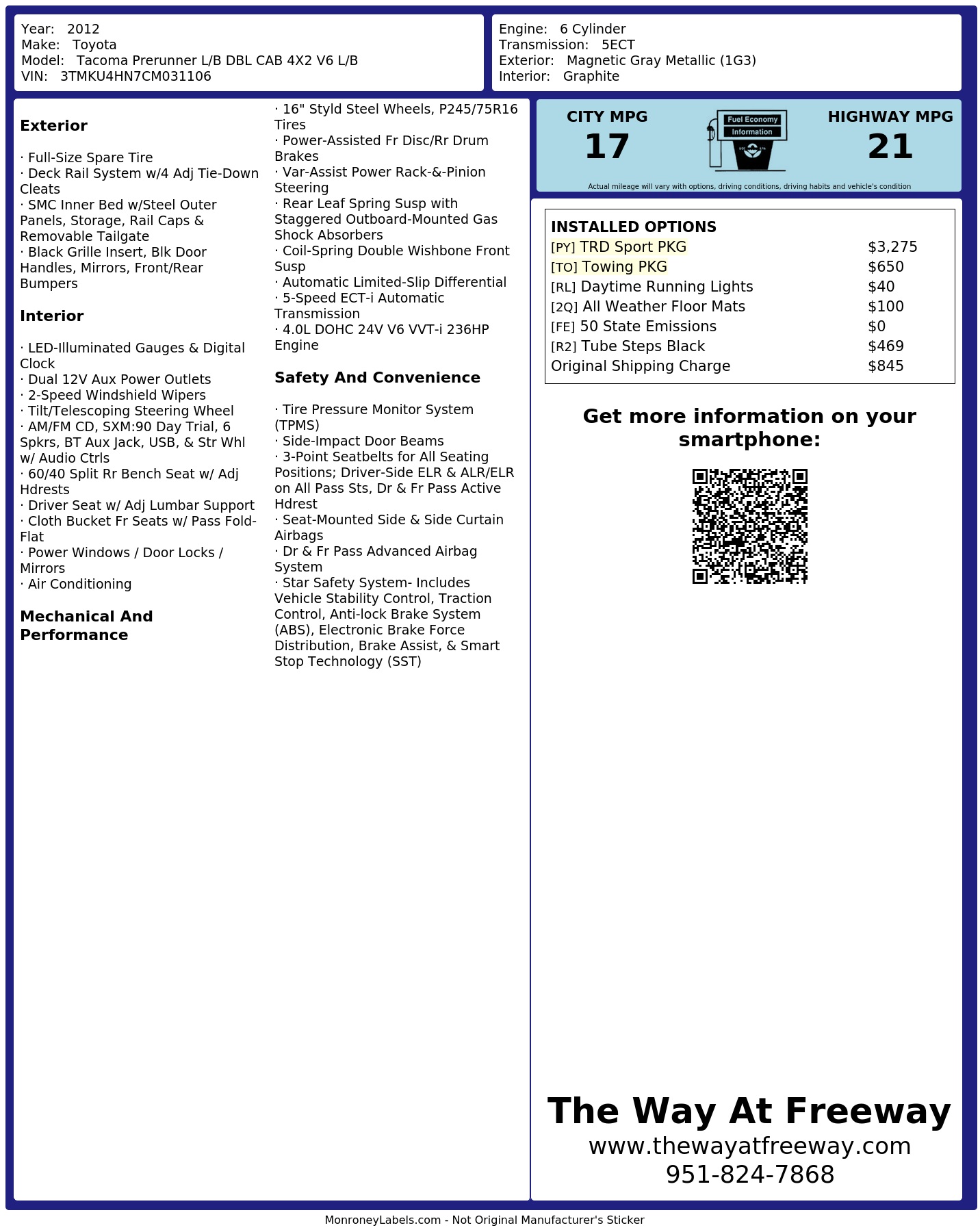 Monroney Label
