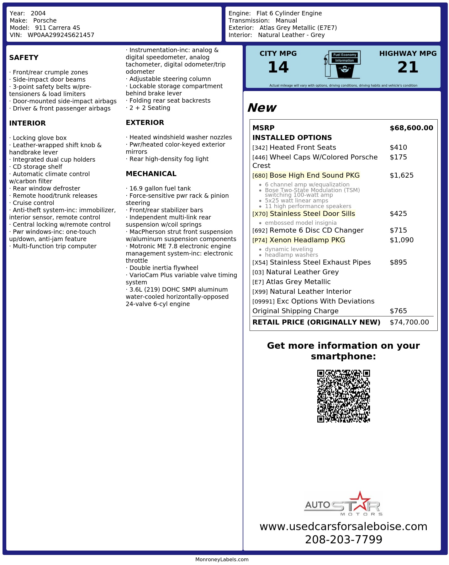 Monroney Label
