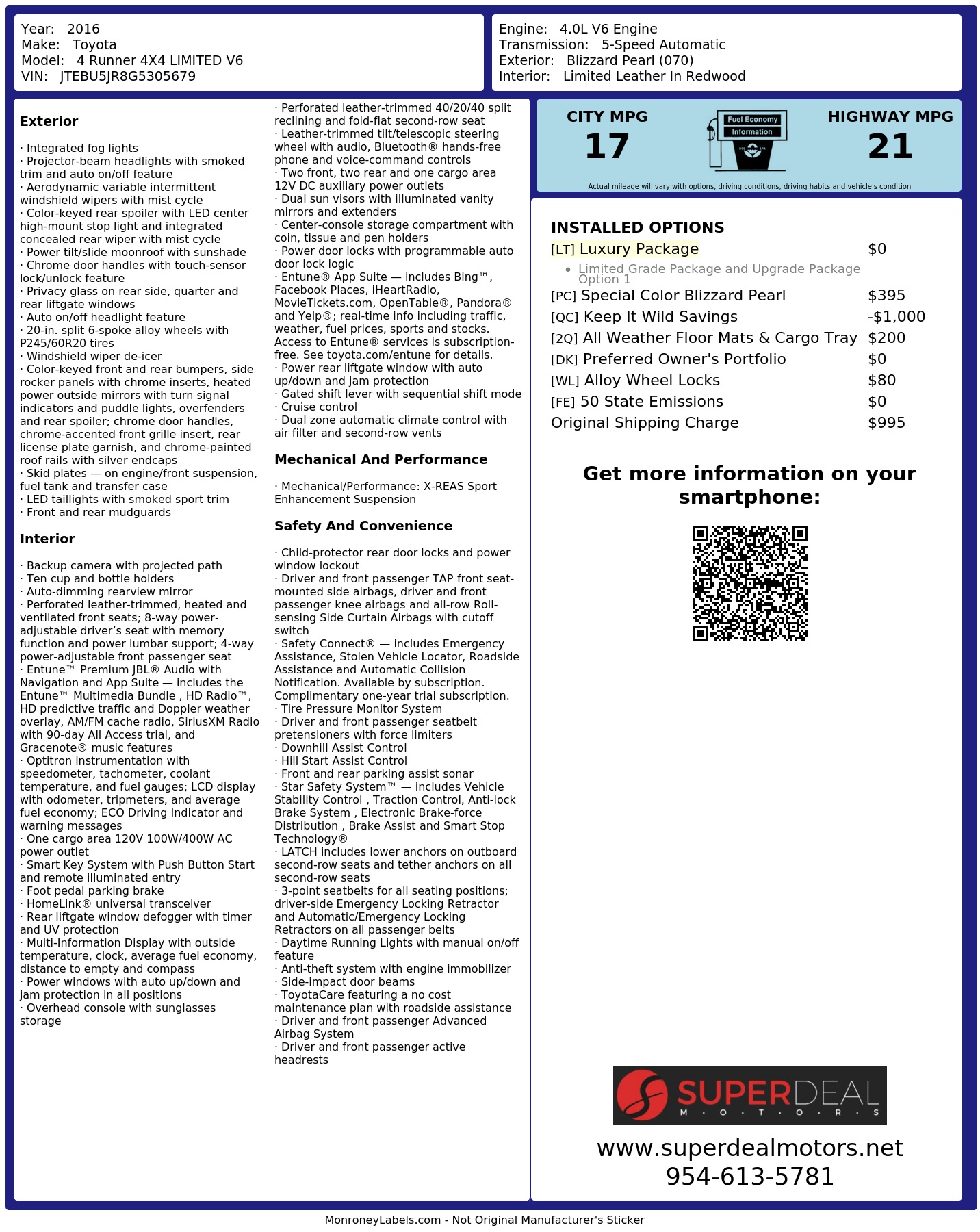 Monroney Label