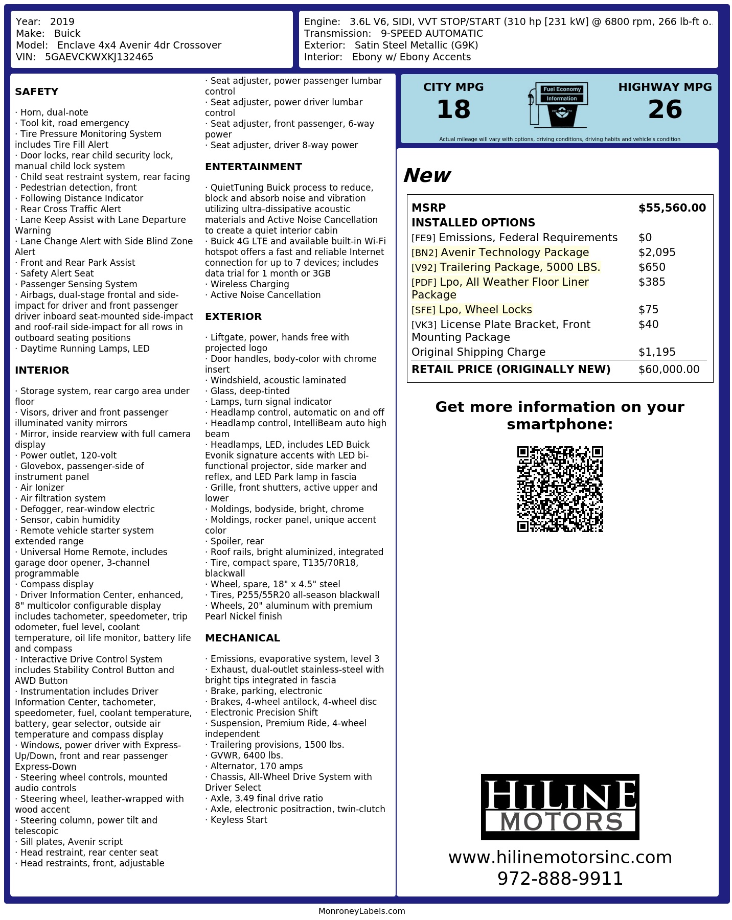 Monroney Label
