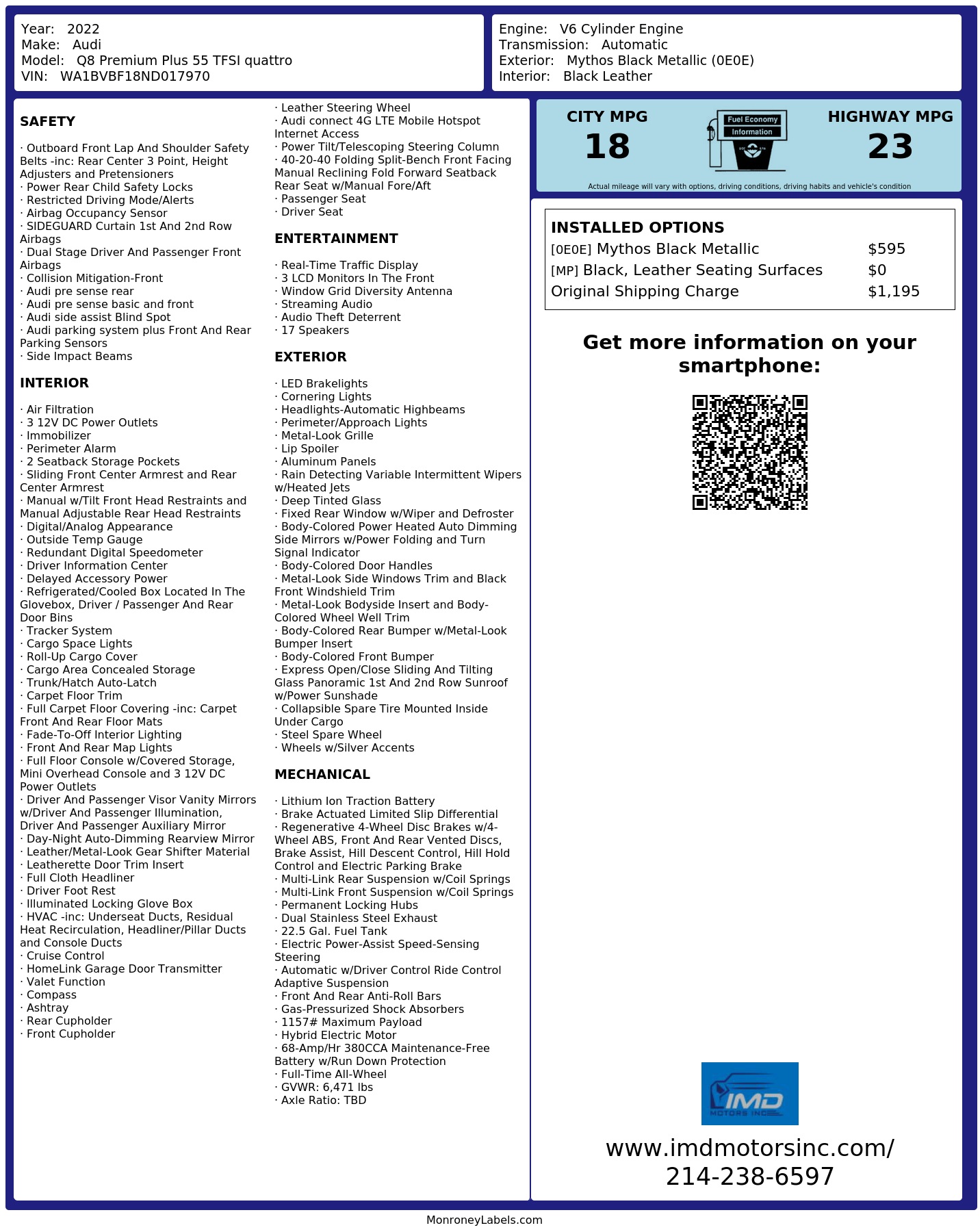 Monroney Label