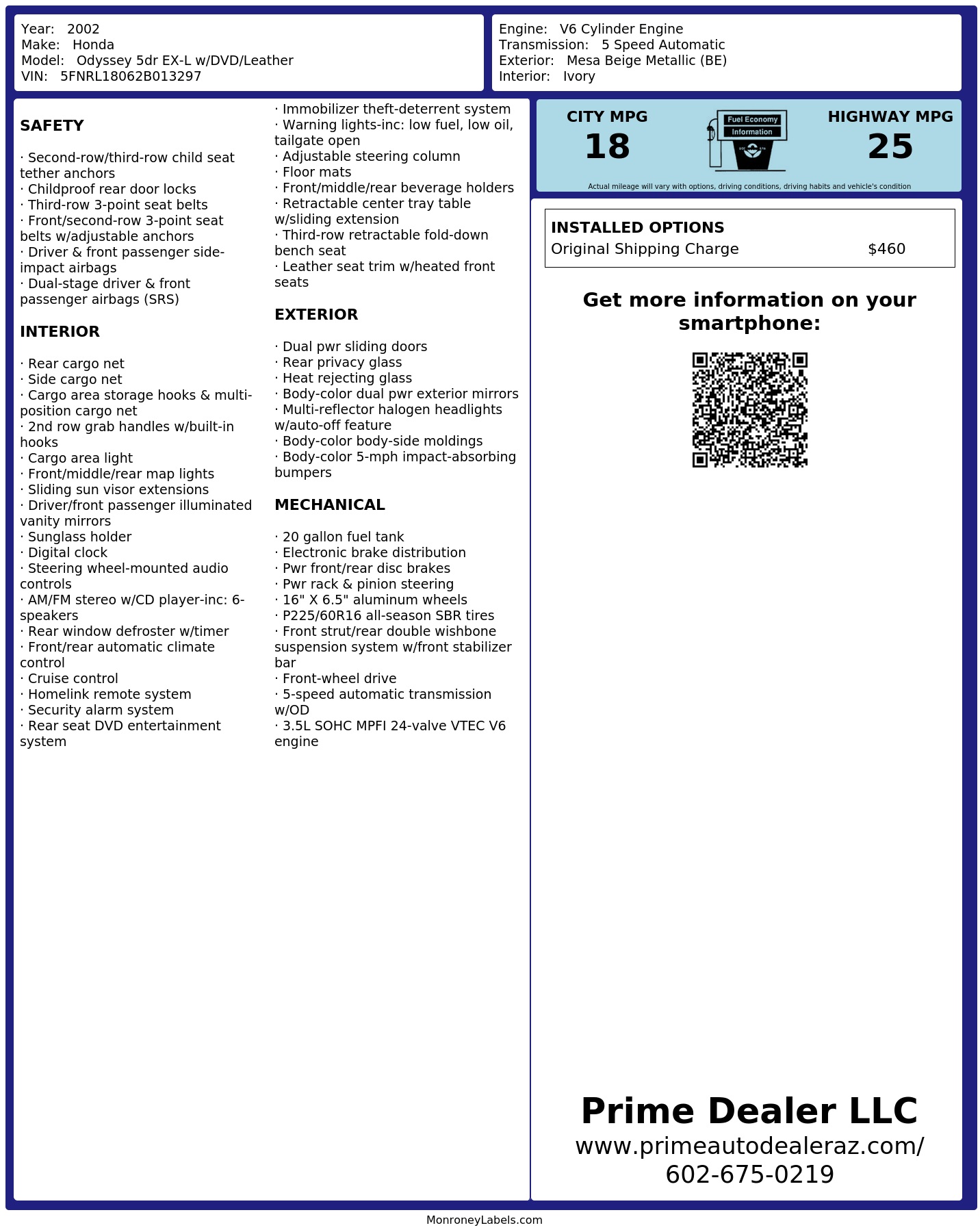 Monroney Label