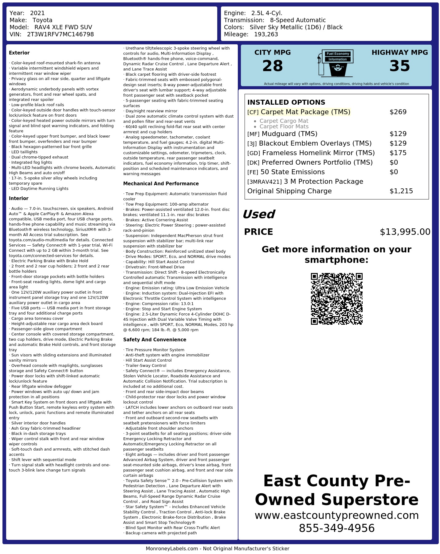 Monroney Label