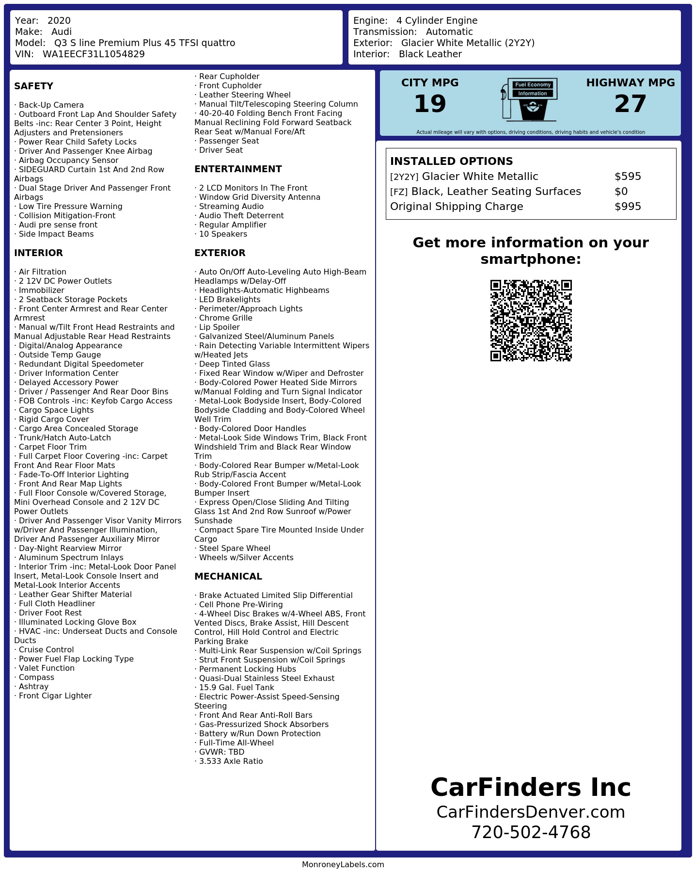 Monroney Label