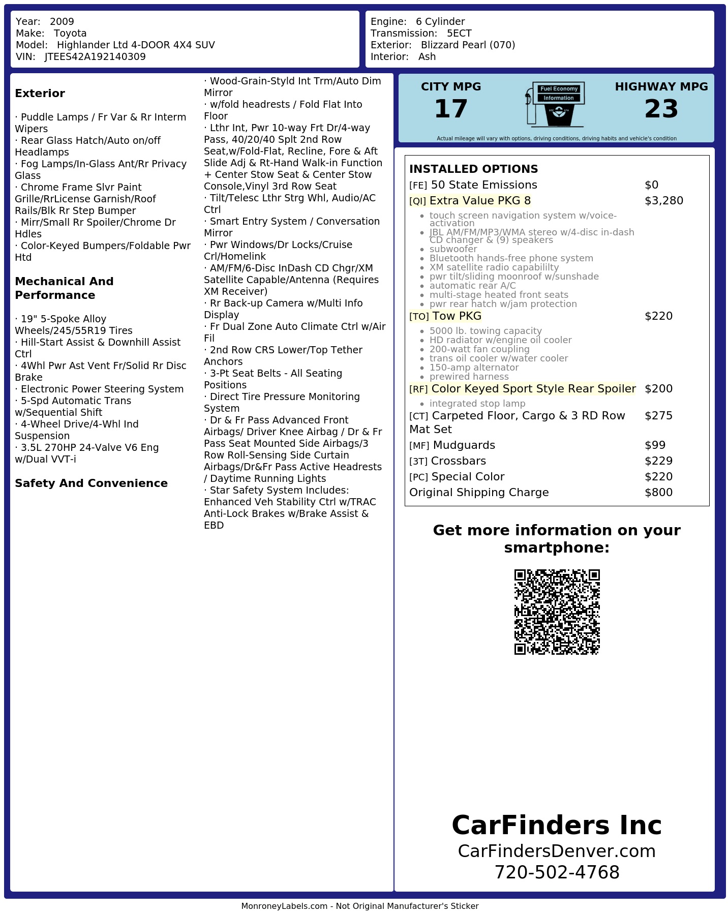 Monroney Label