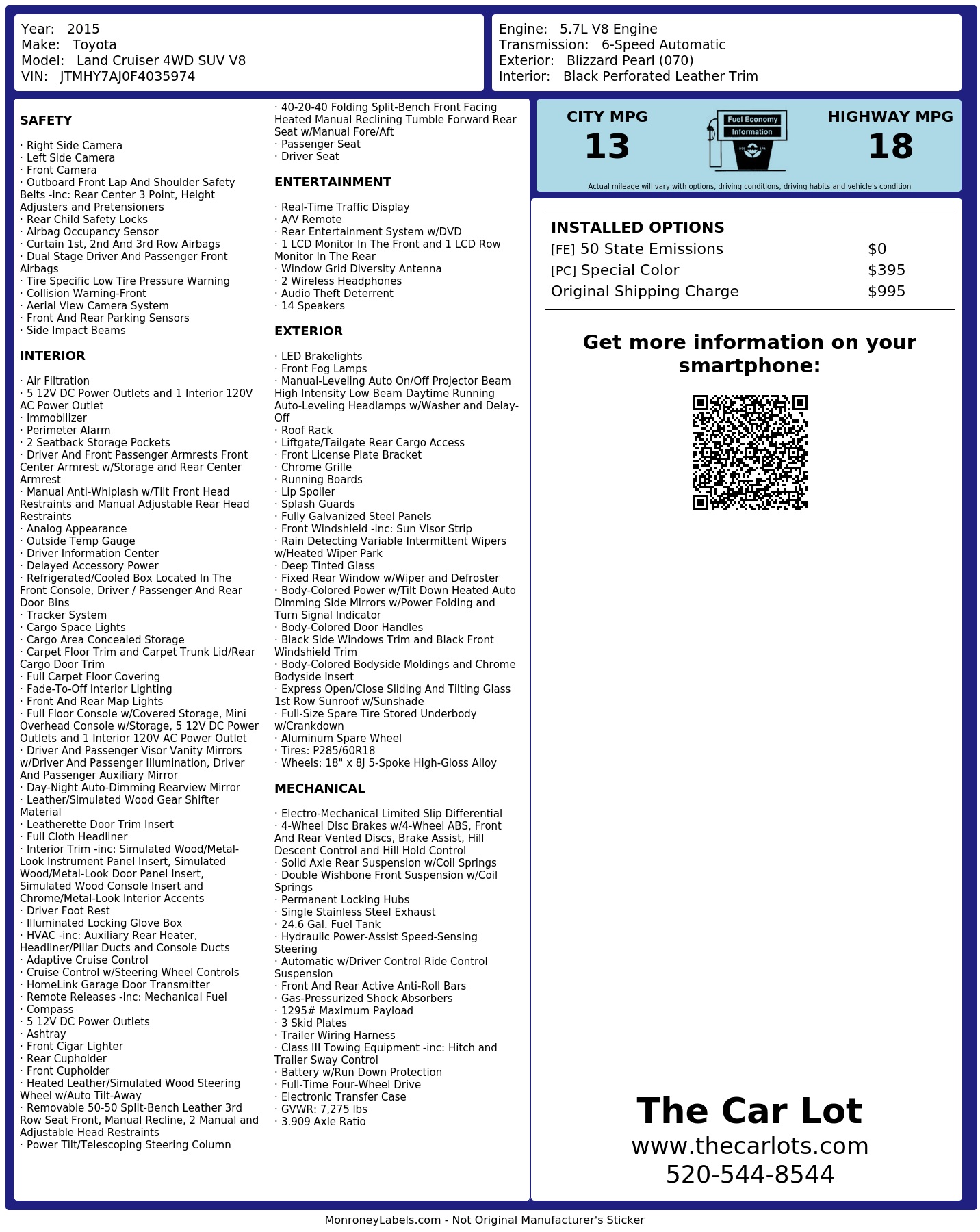 Monroney Label