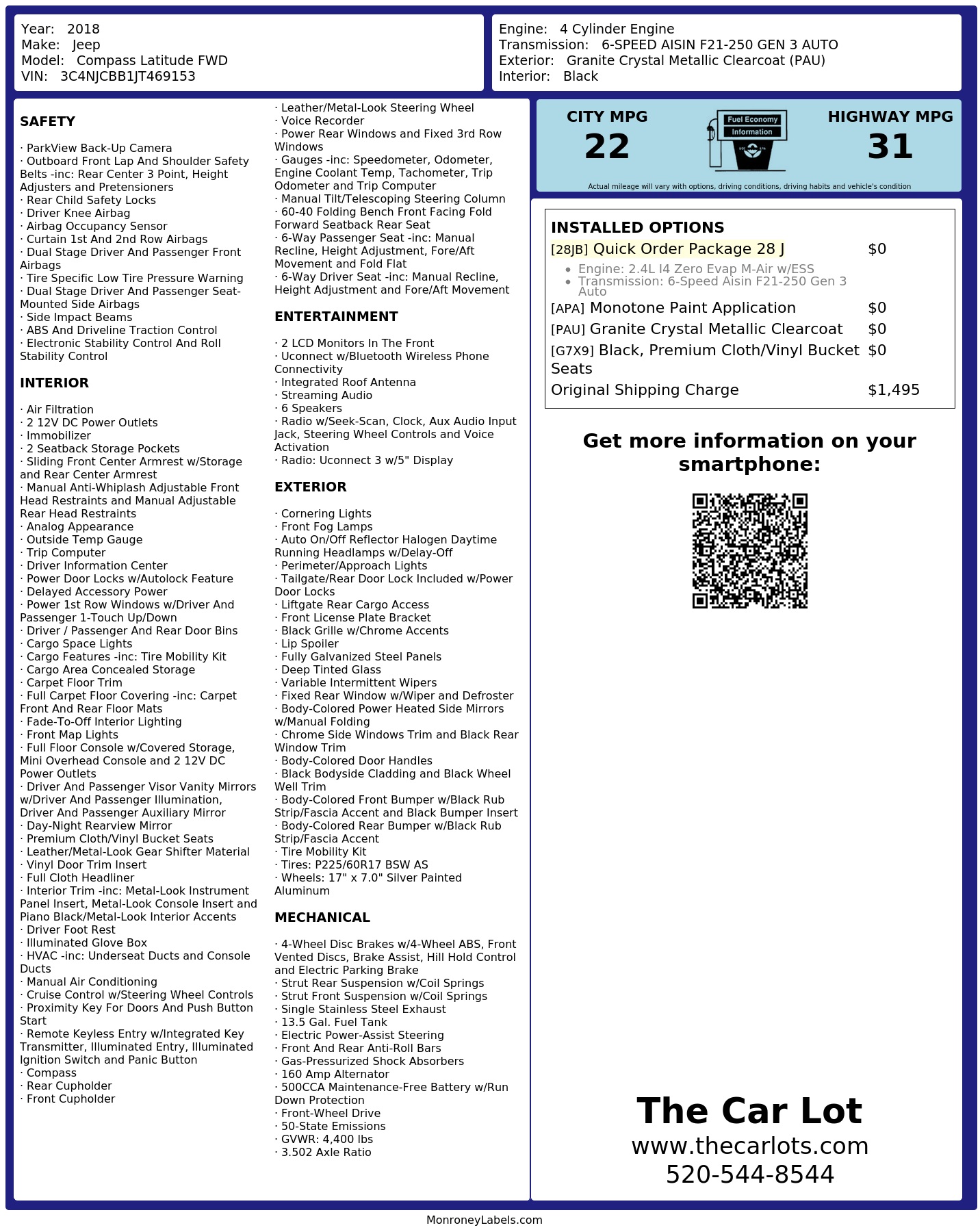 Monroney Label