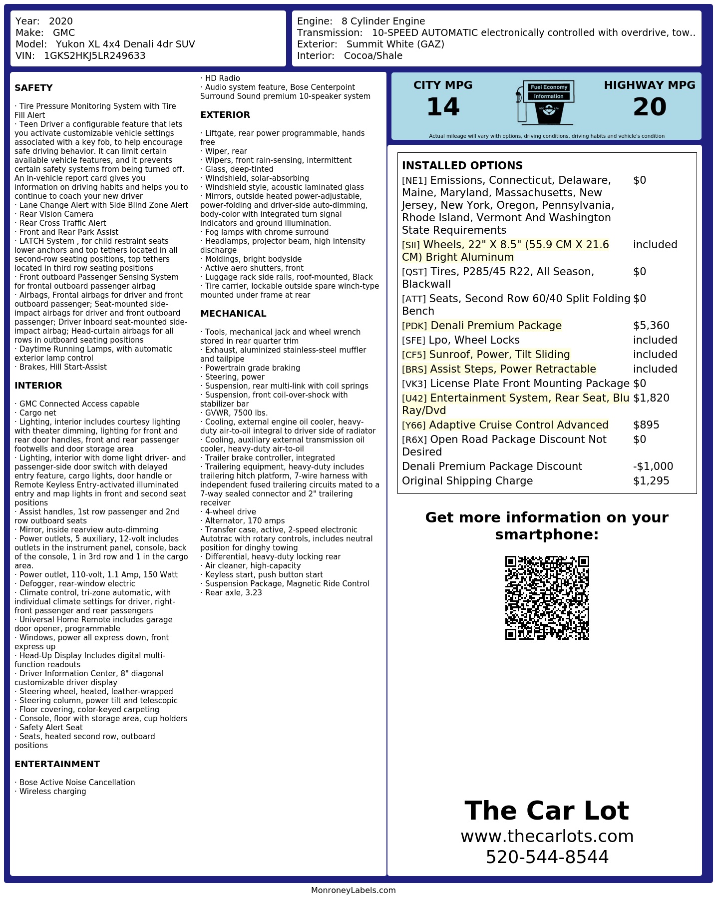 Monroney Label