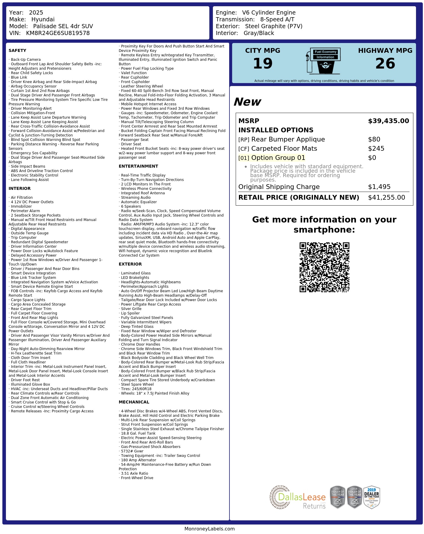 Monroney Label