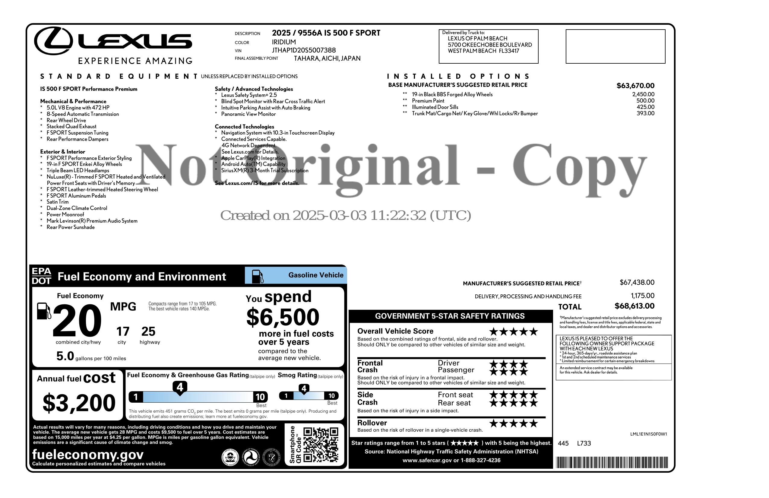 Monroney Label
