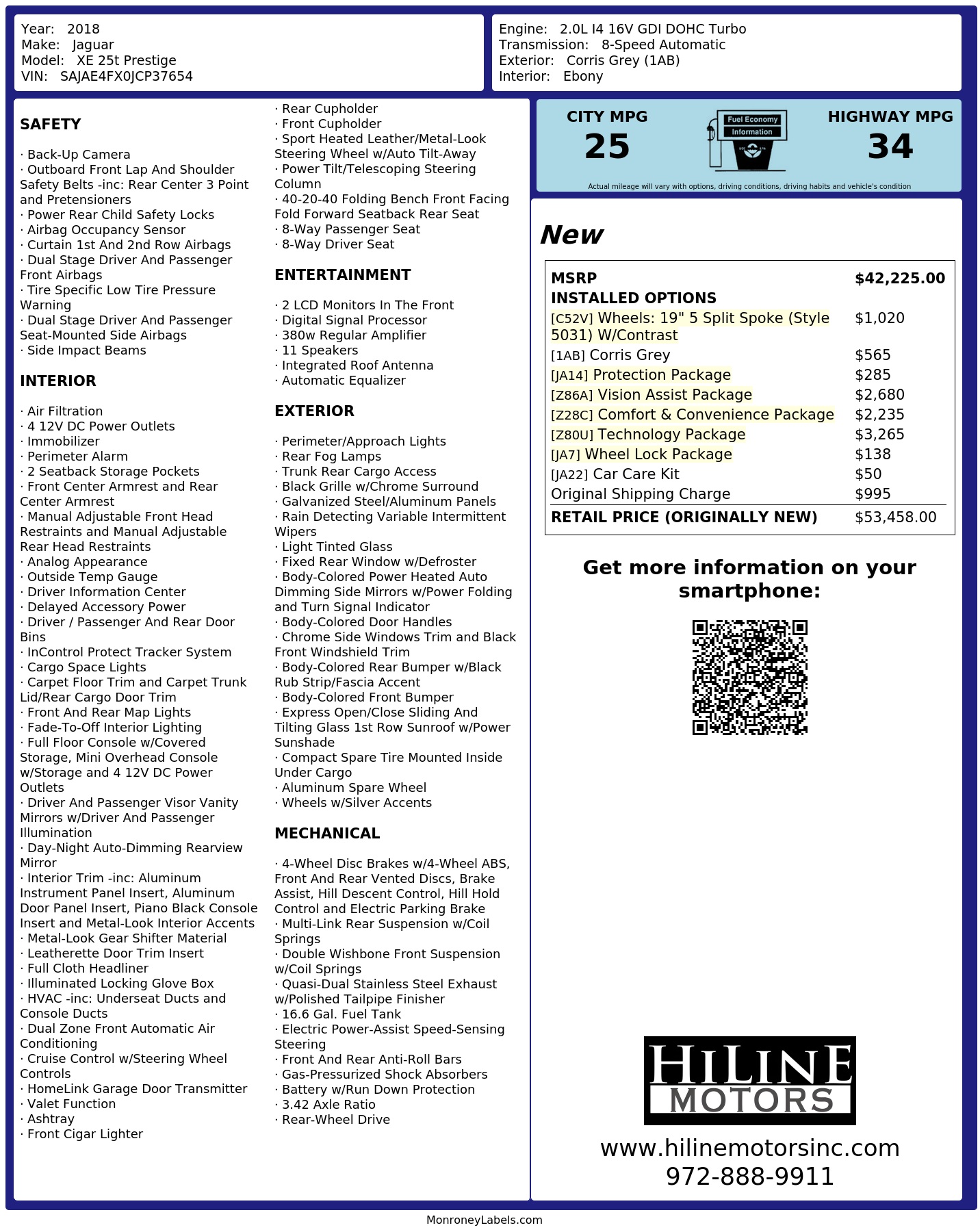 Monroney Label
