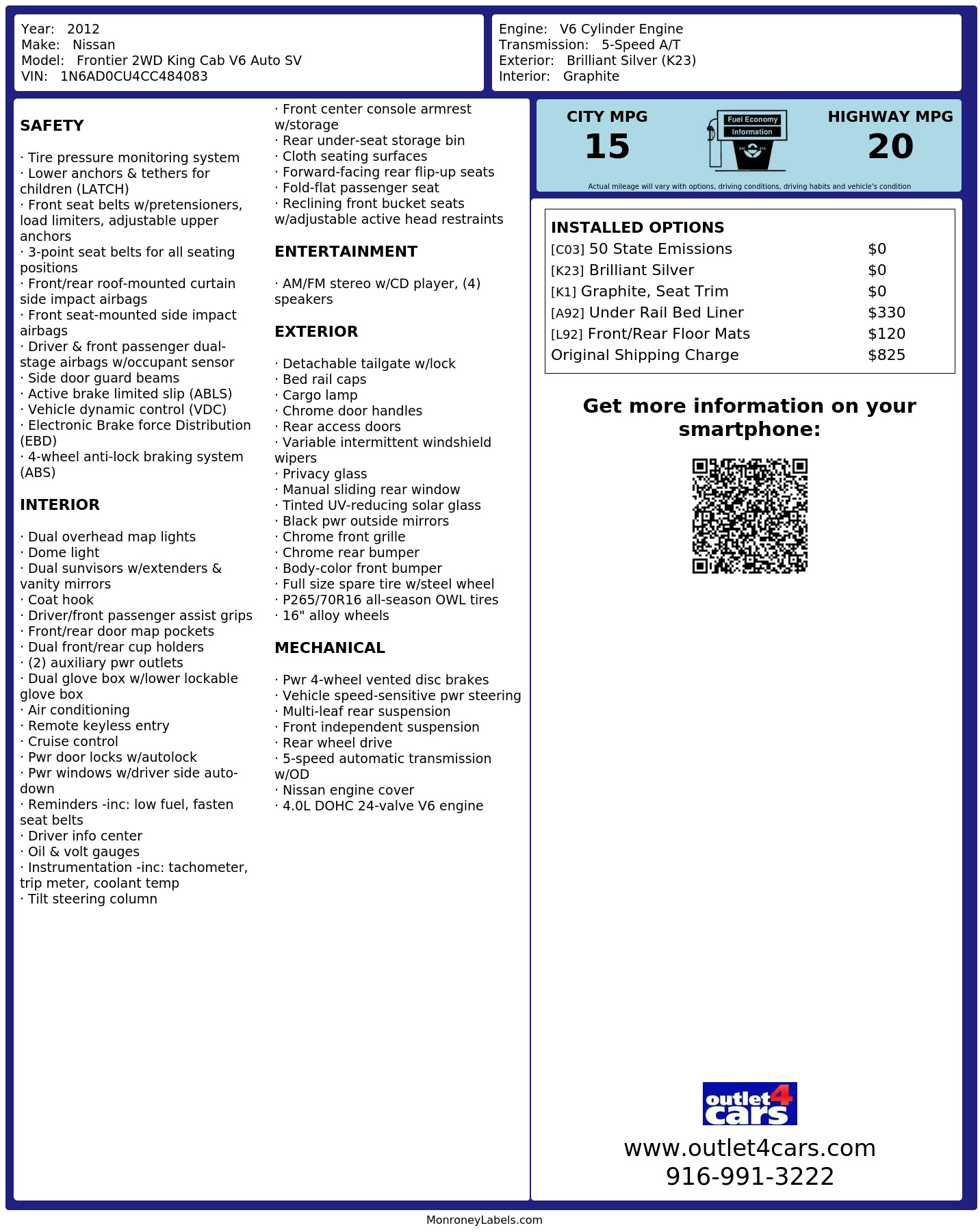 Monroney Label