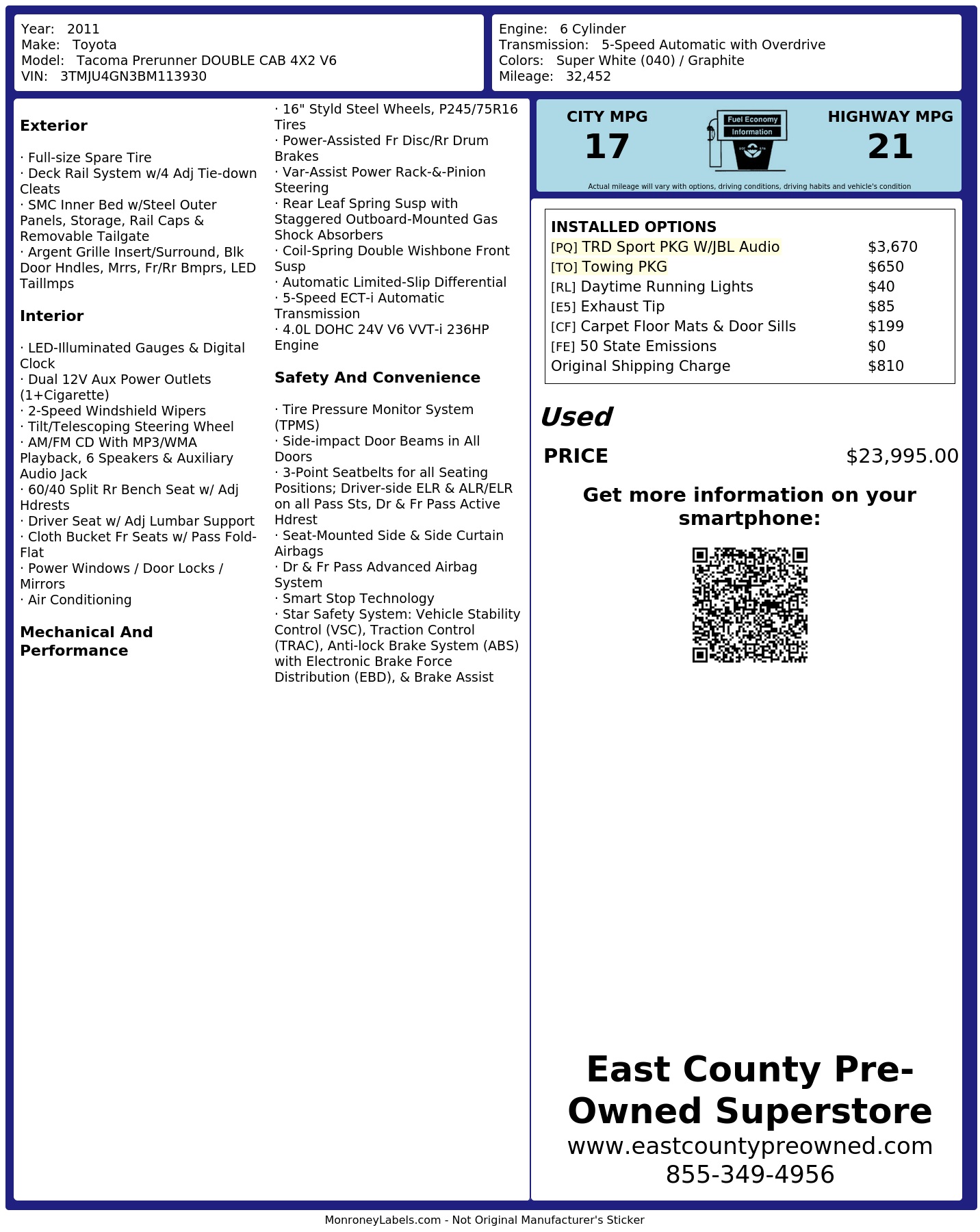 Monroney Label