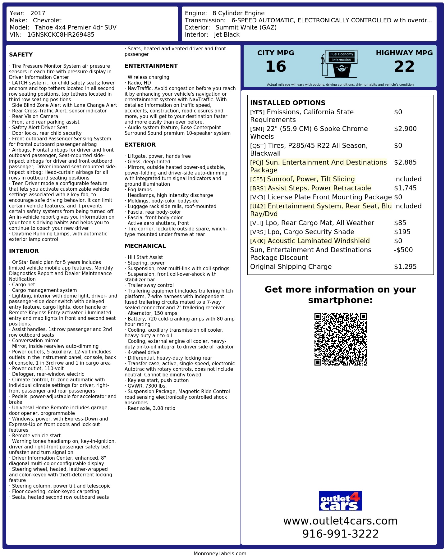 Monroney Label