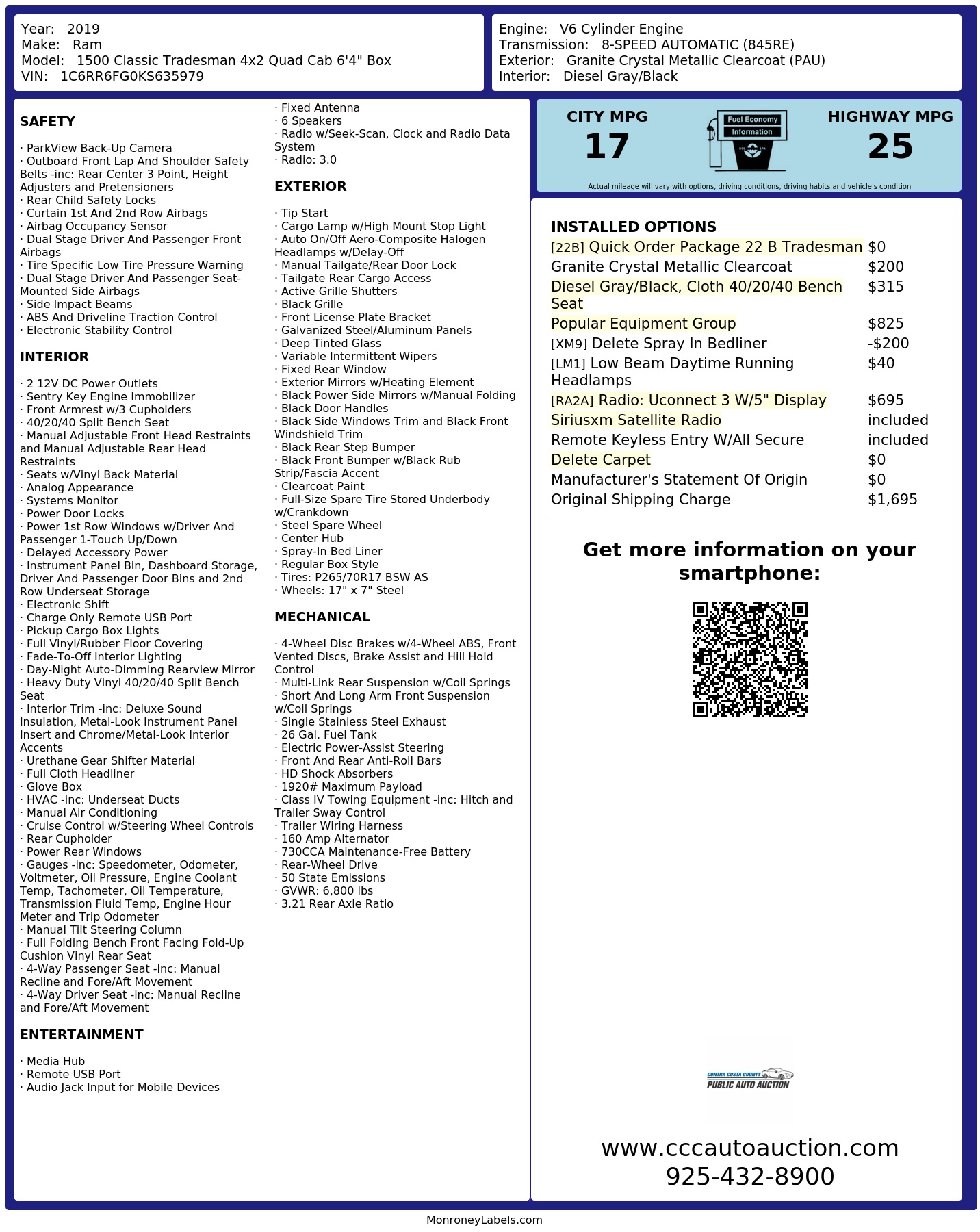 Monroney Label