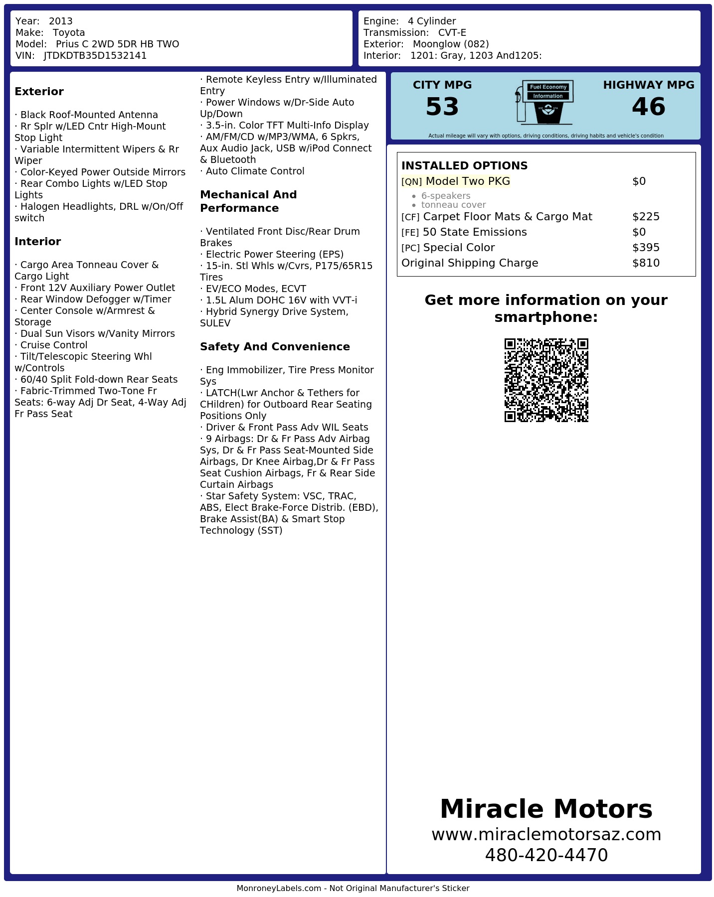 Monroney Label