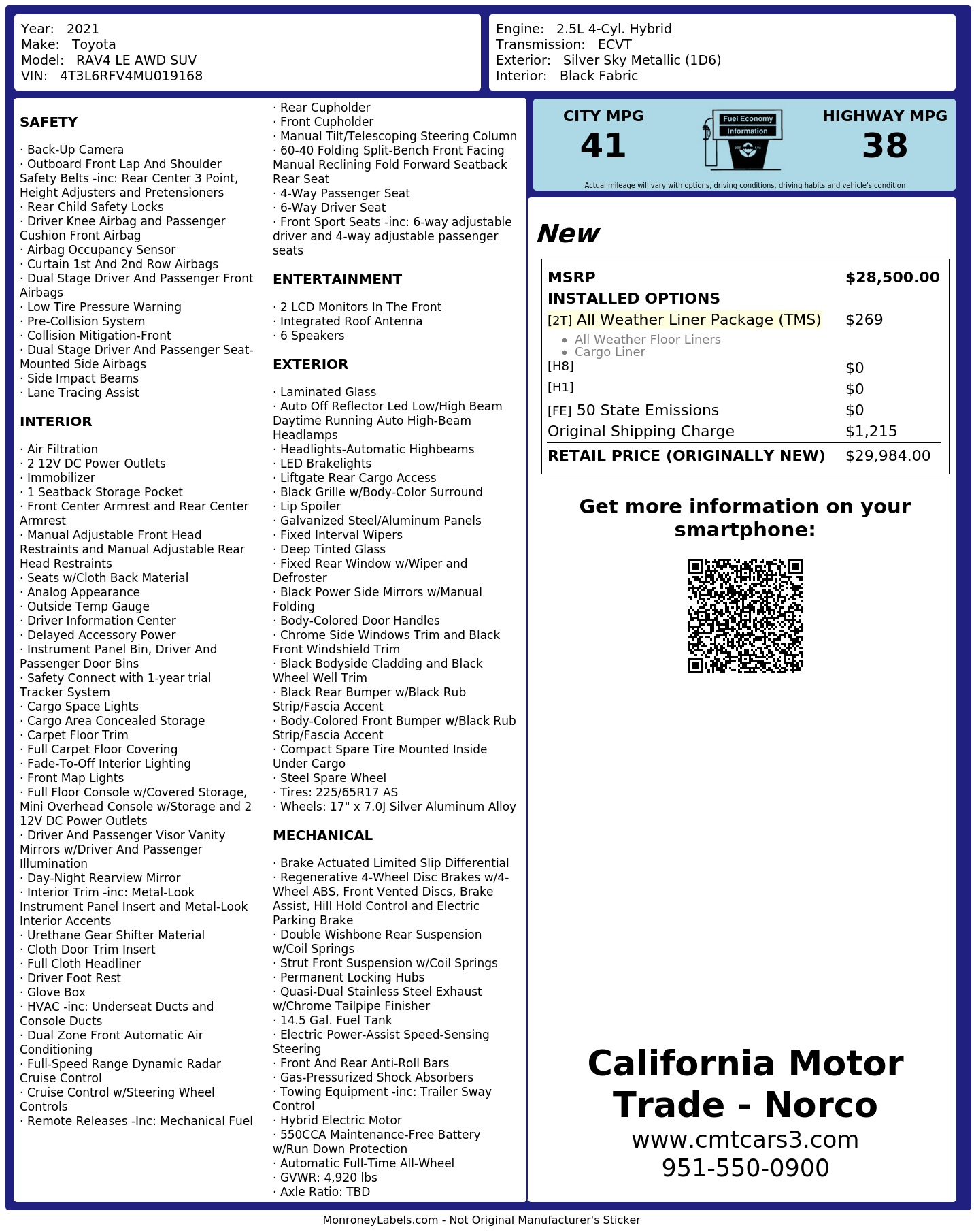 Monroney Label