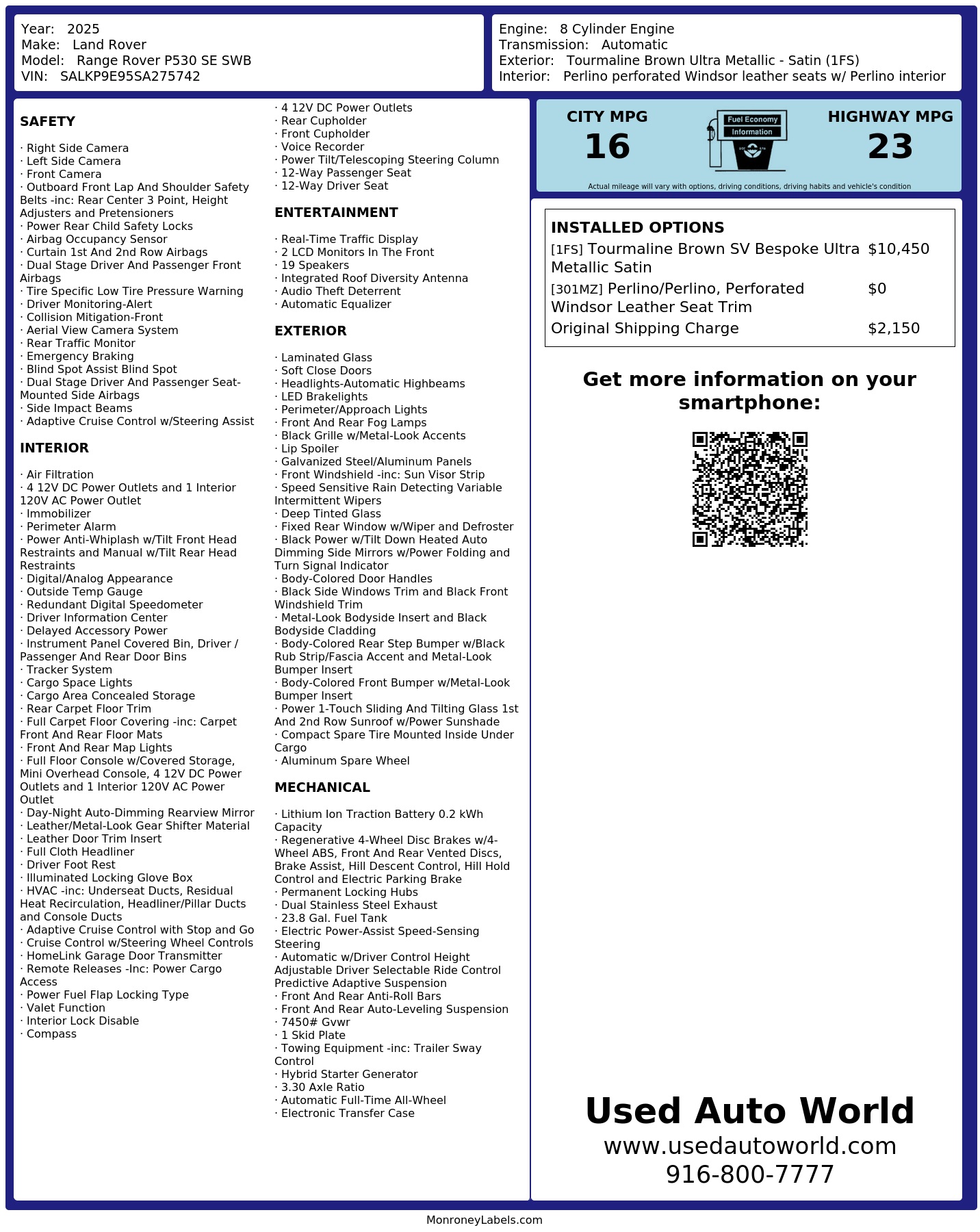 Monroney Label