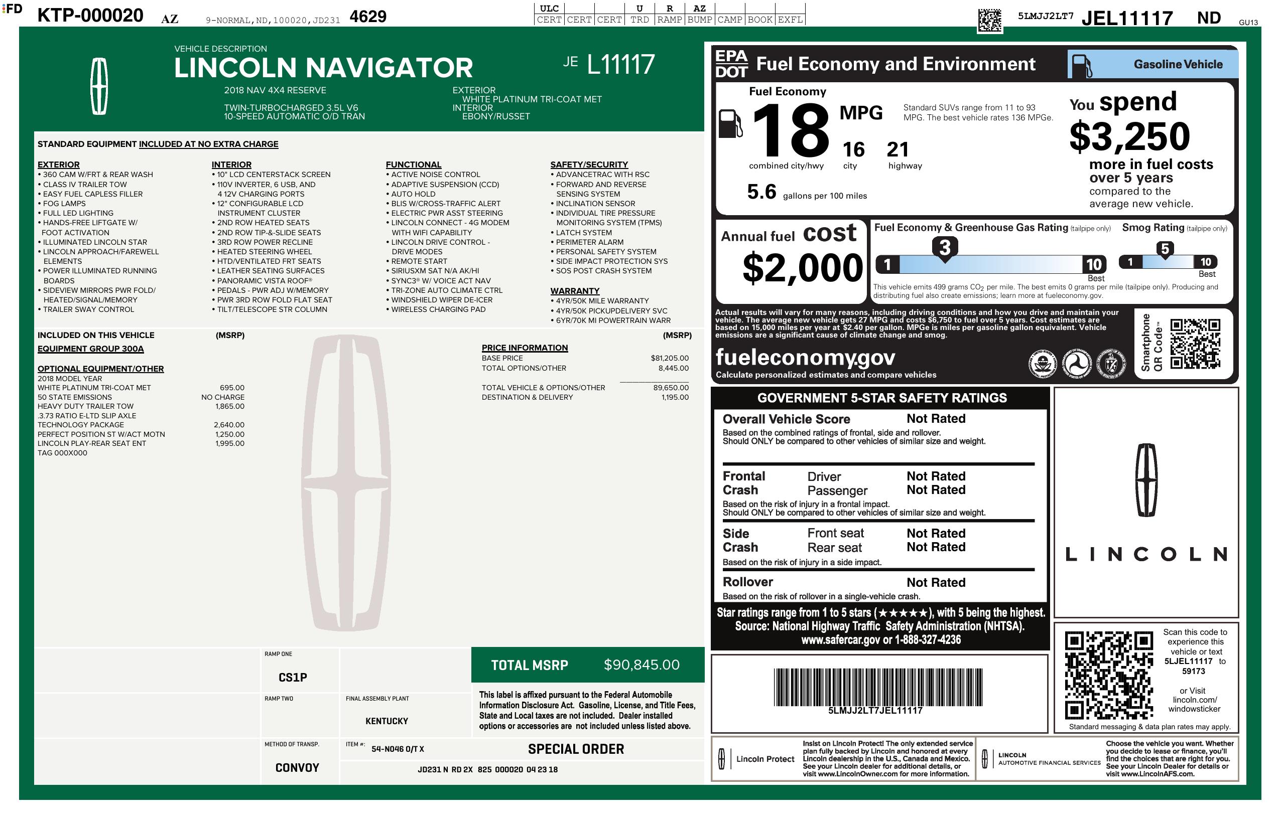 Monroney Label