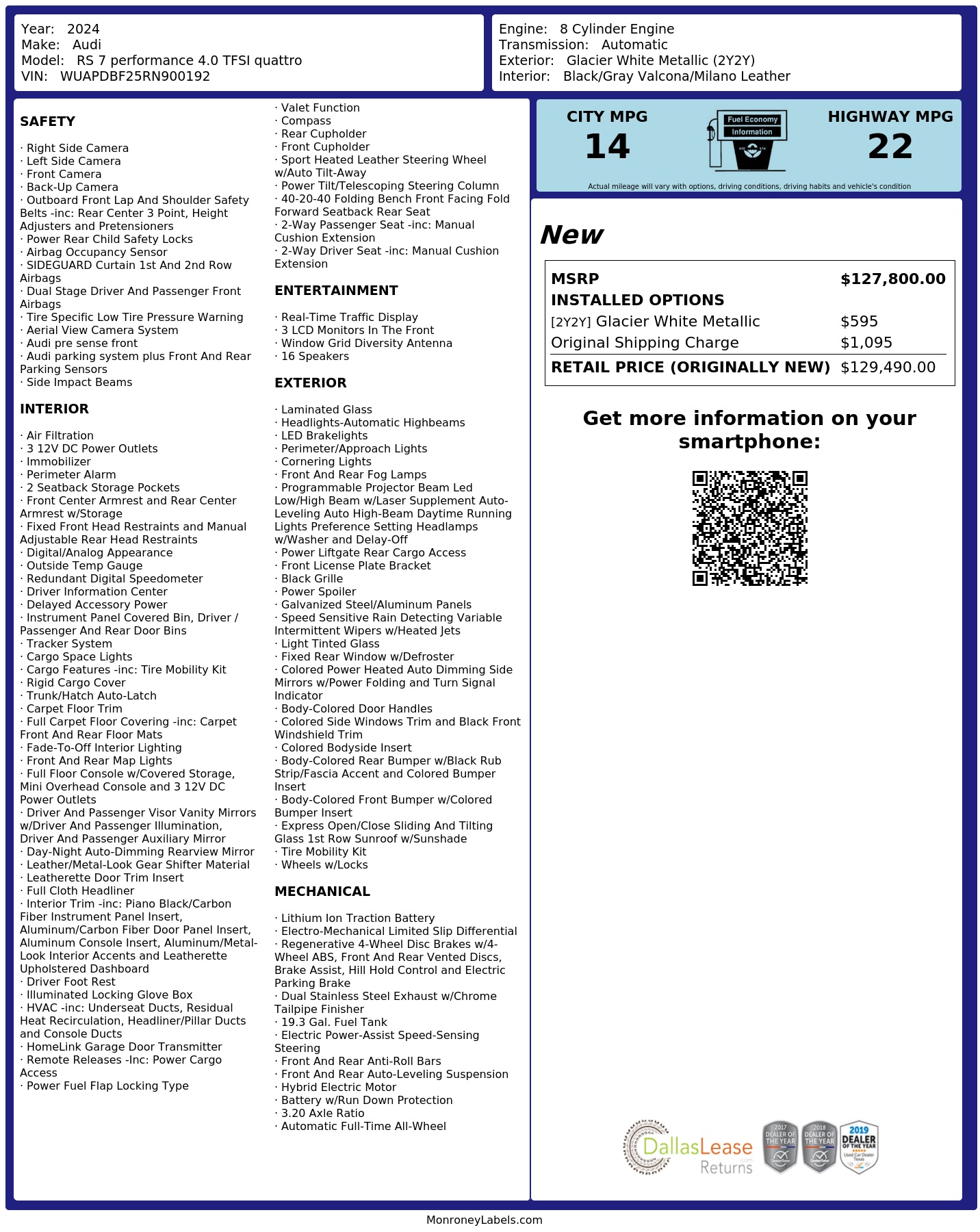 Monroney Label