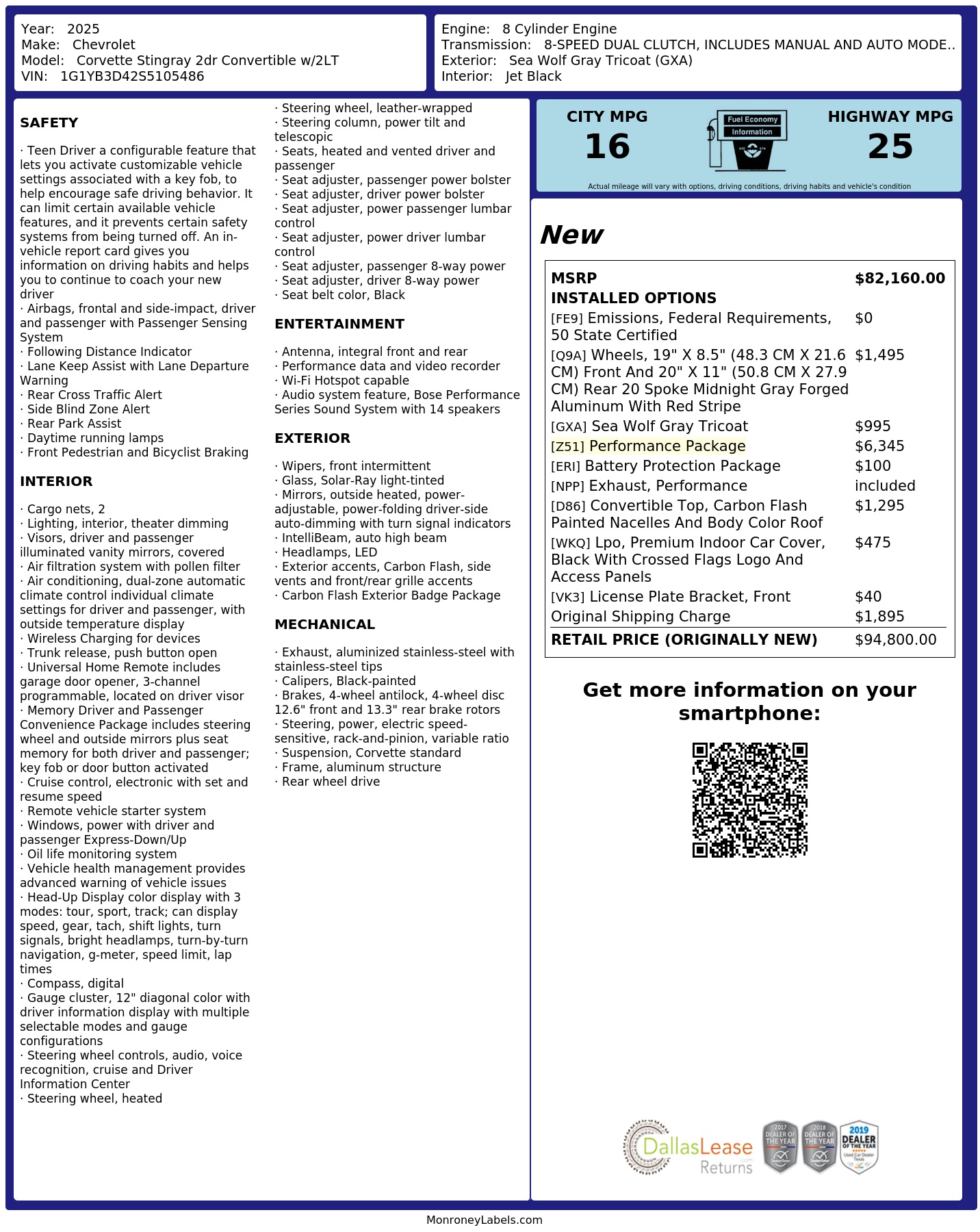 Monroney Label