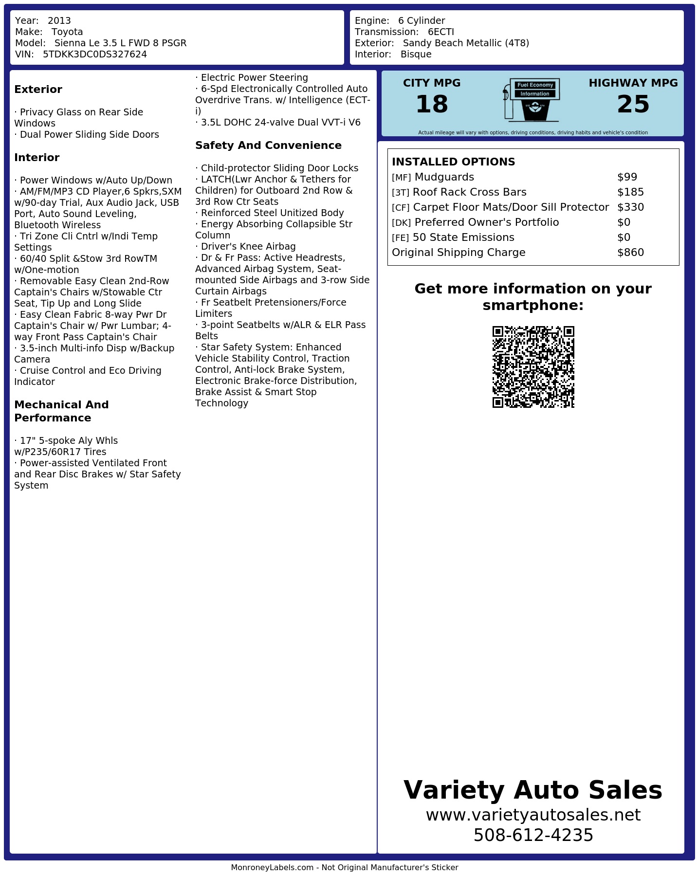 Monroney Label