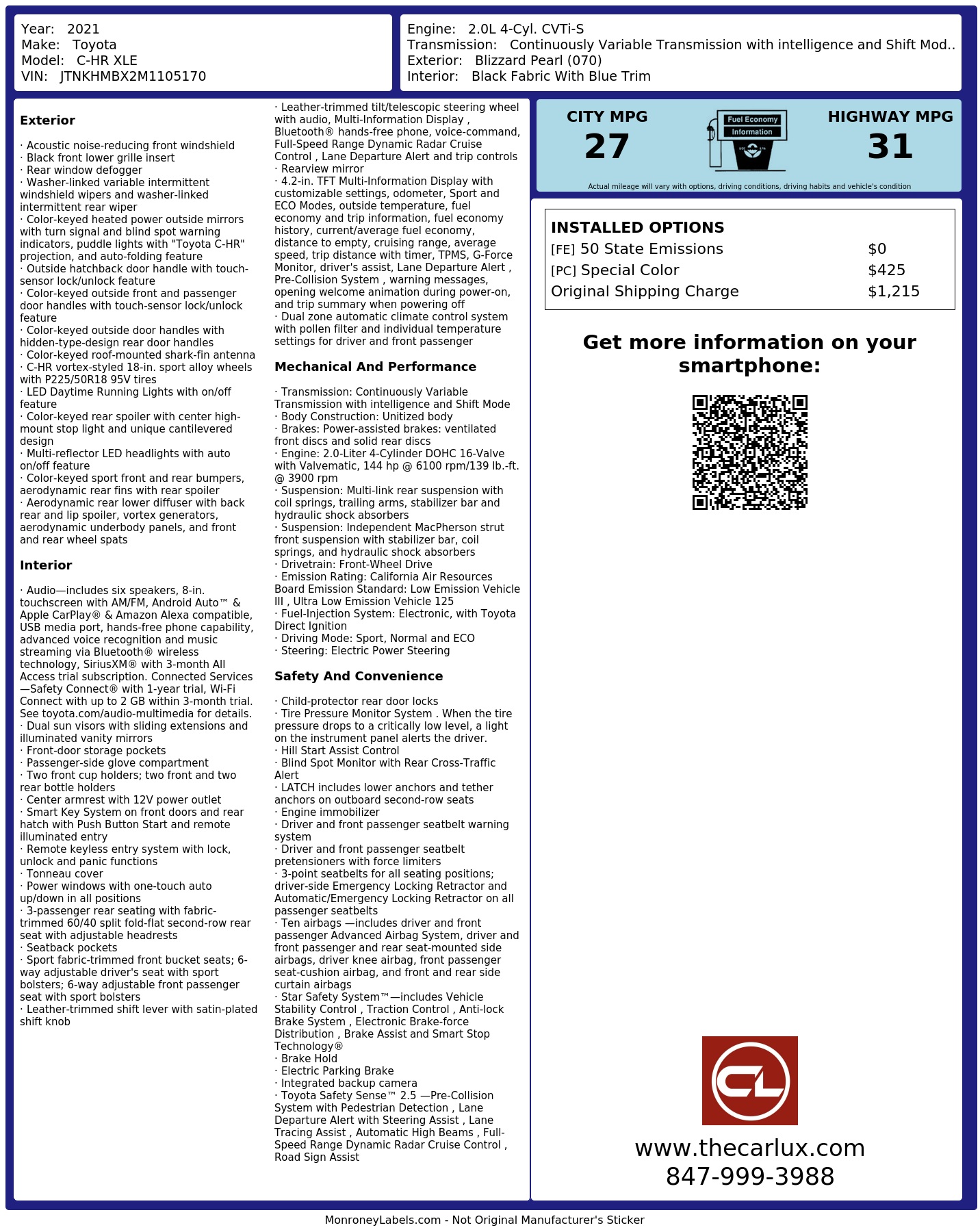 Monroney Label