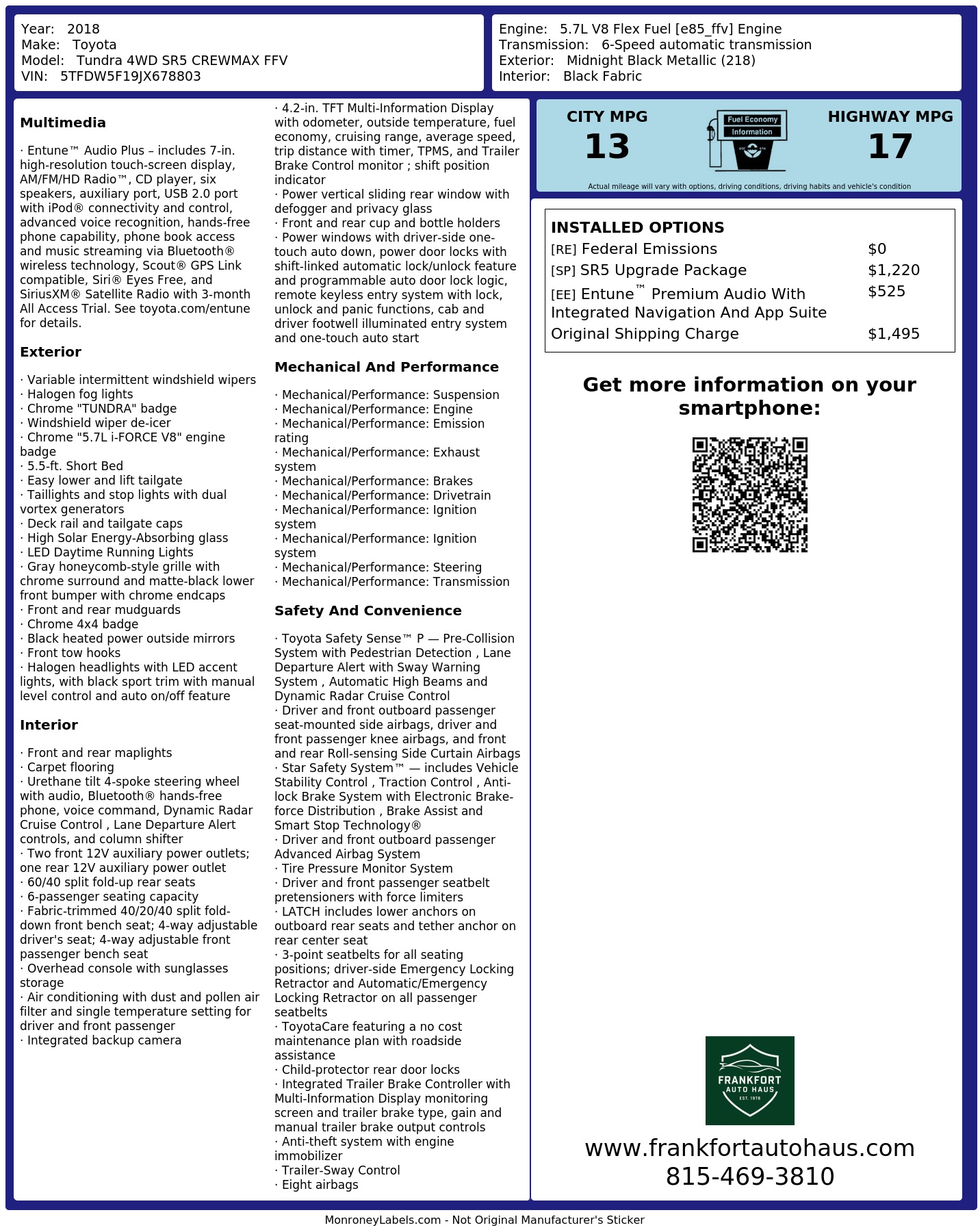 Monroney Label