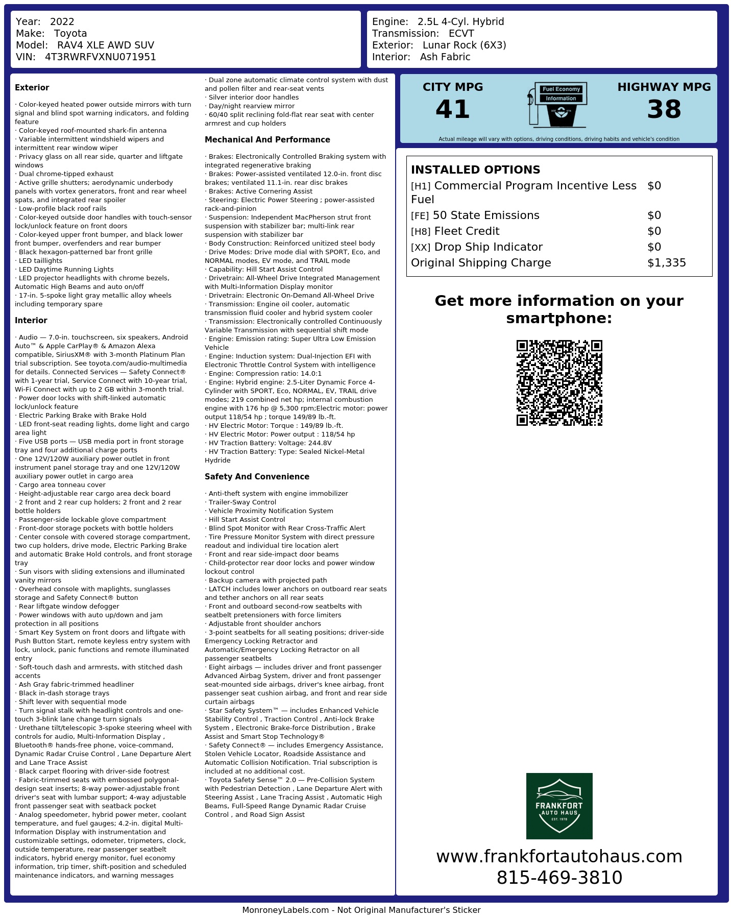 Monroney Label