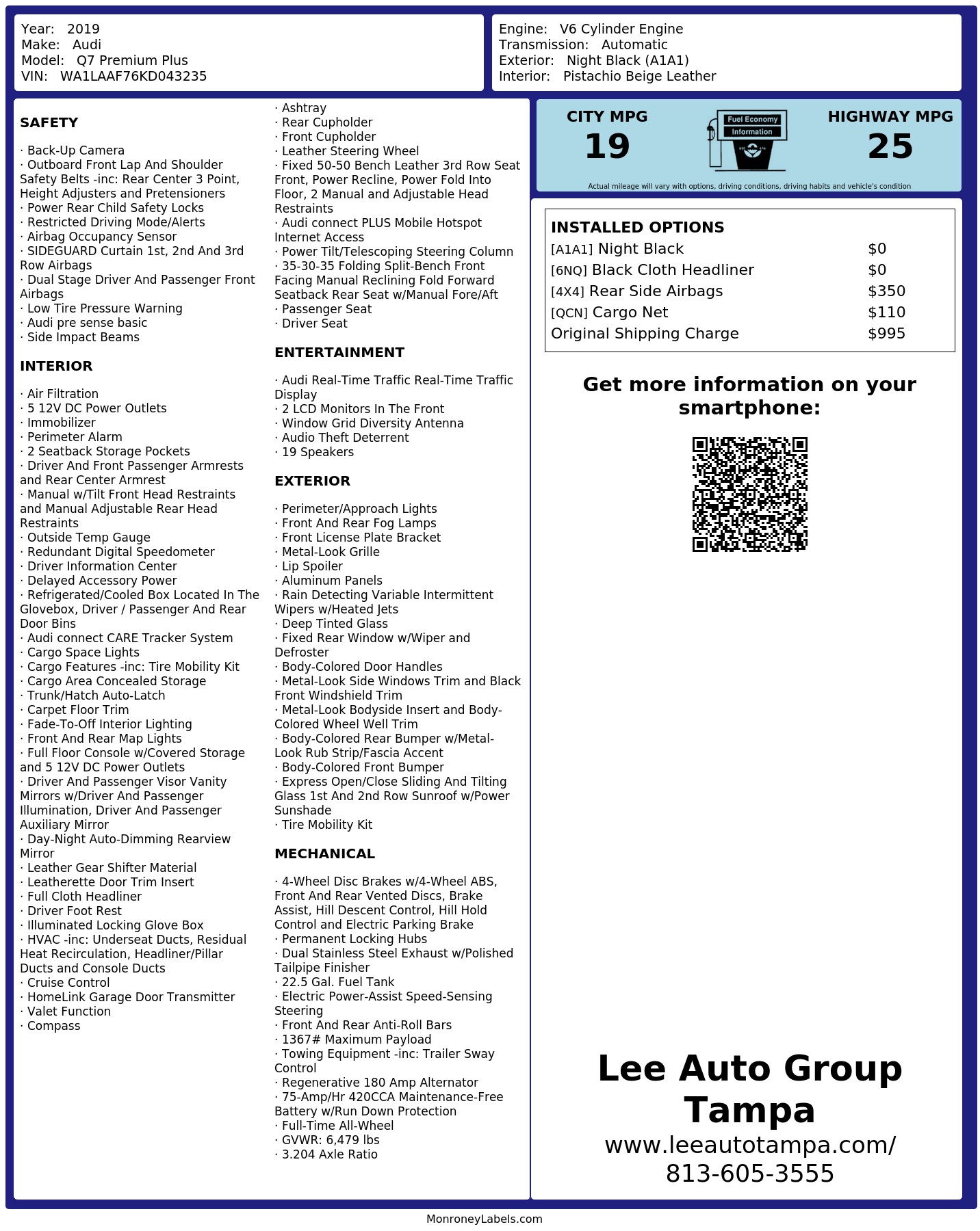 Monroney Label