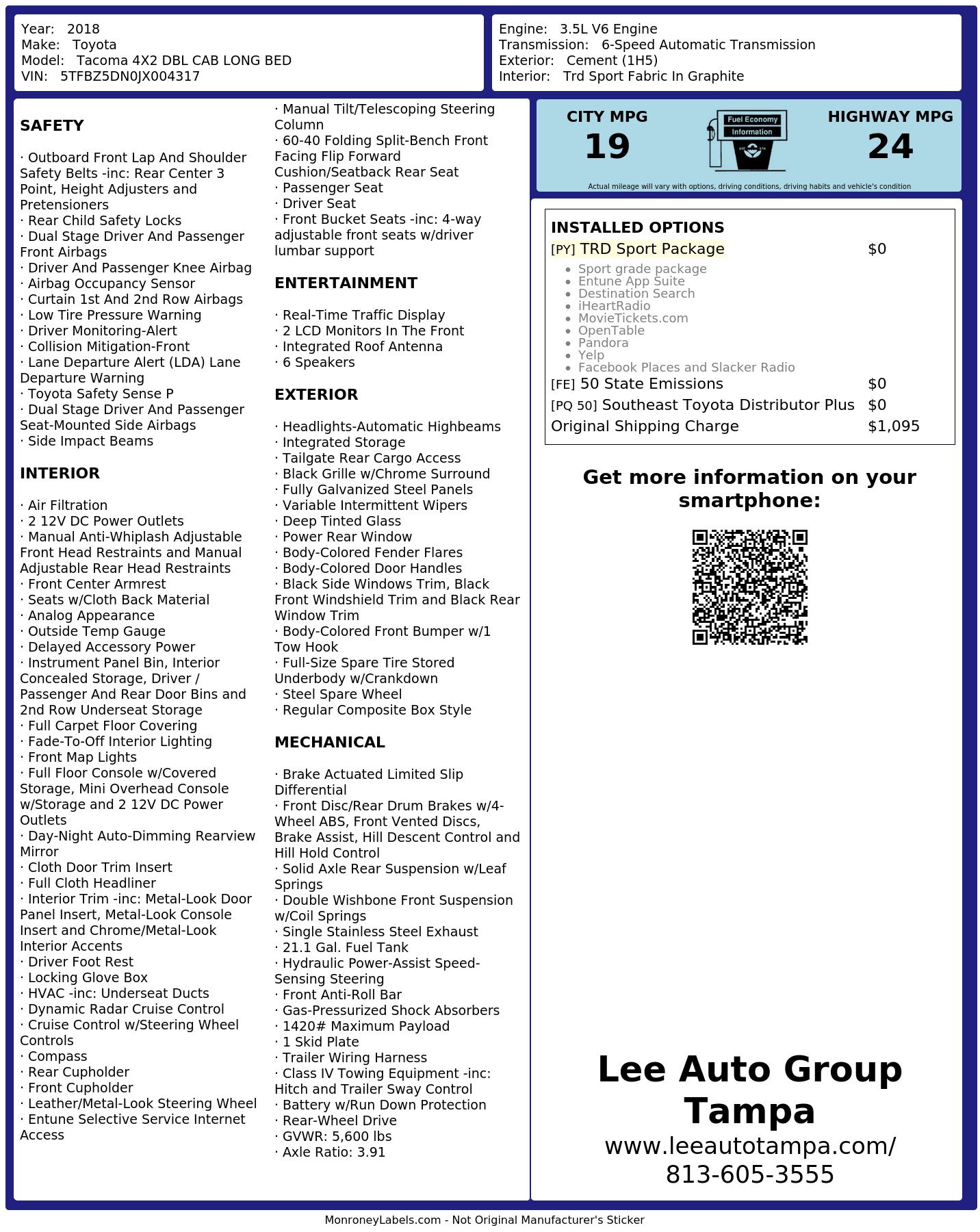 Monroney Label