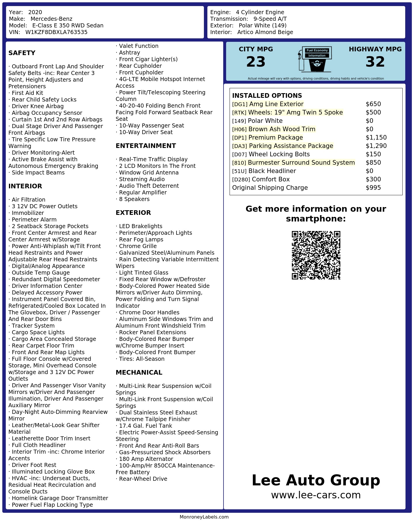 Monroney Label