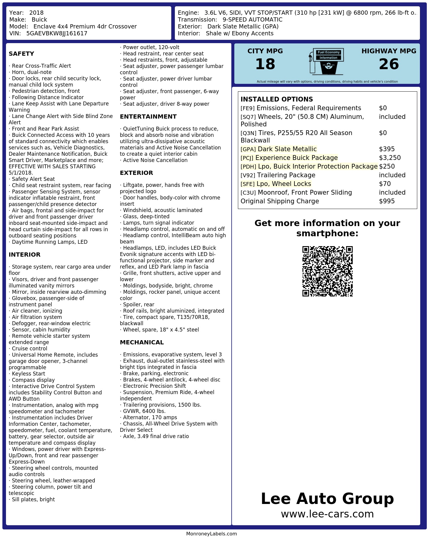 Monroney Label