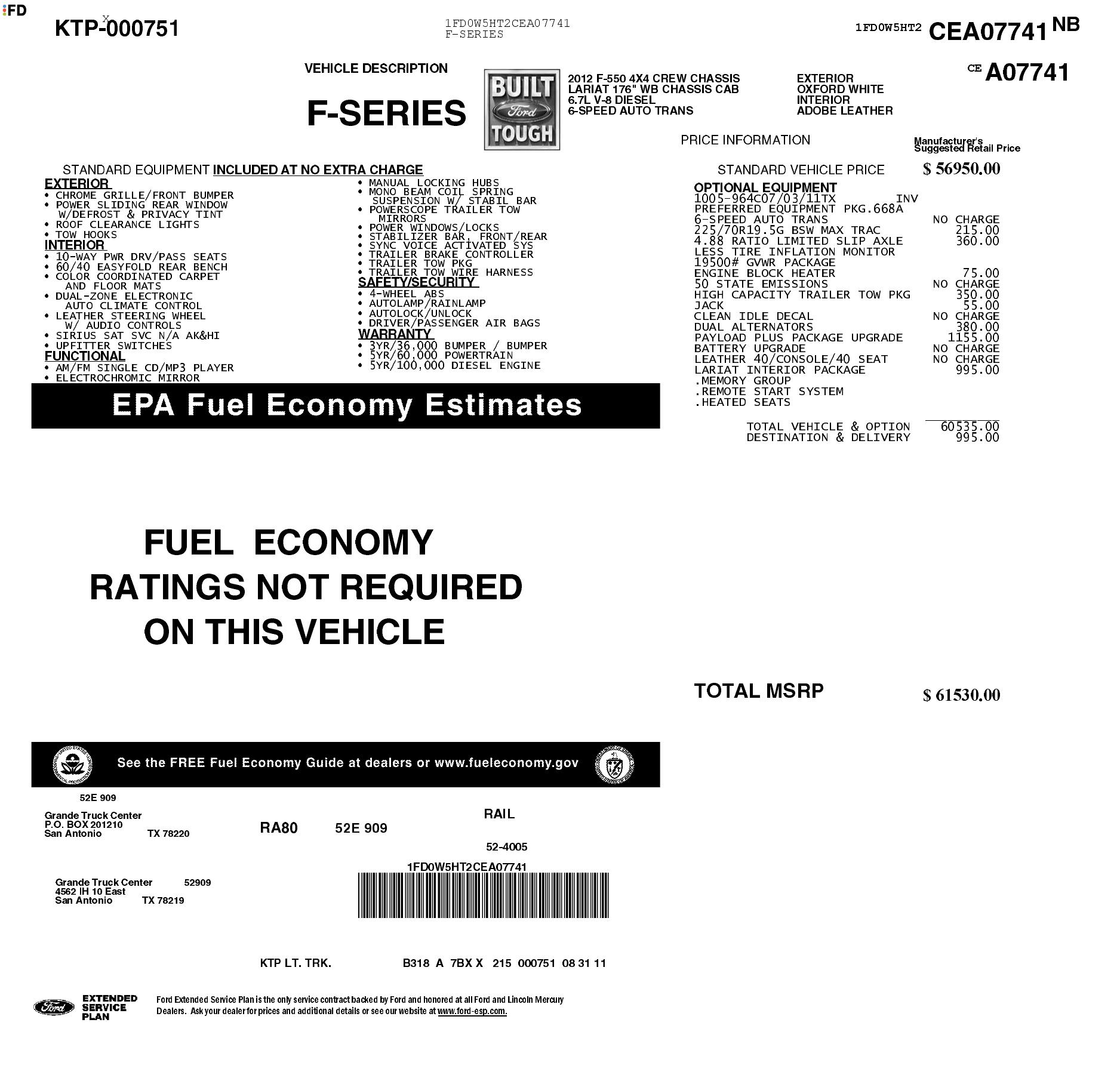 Monroney Label