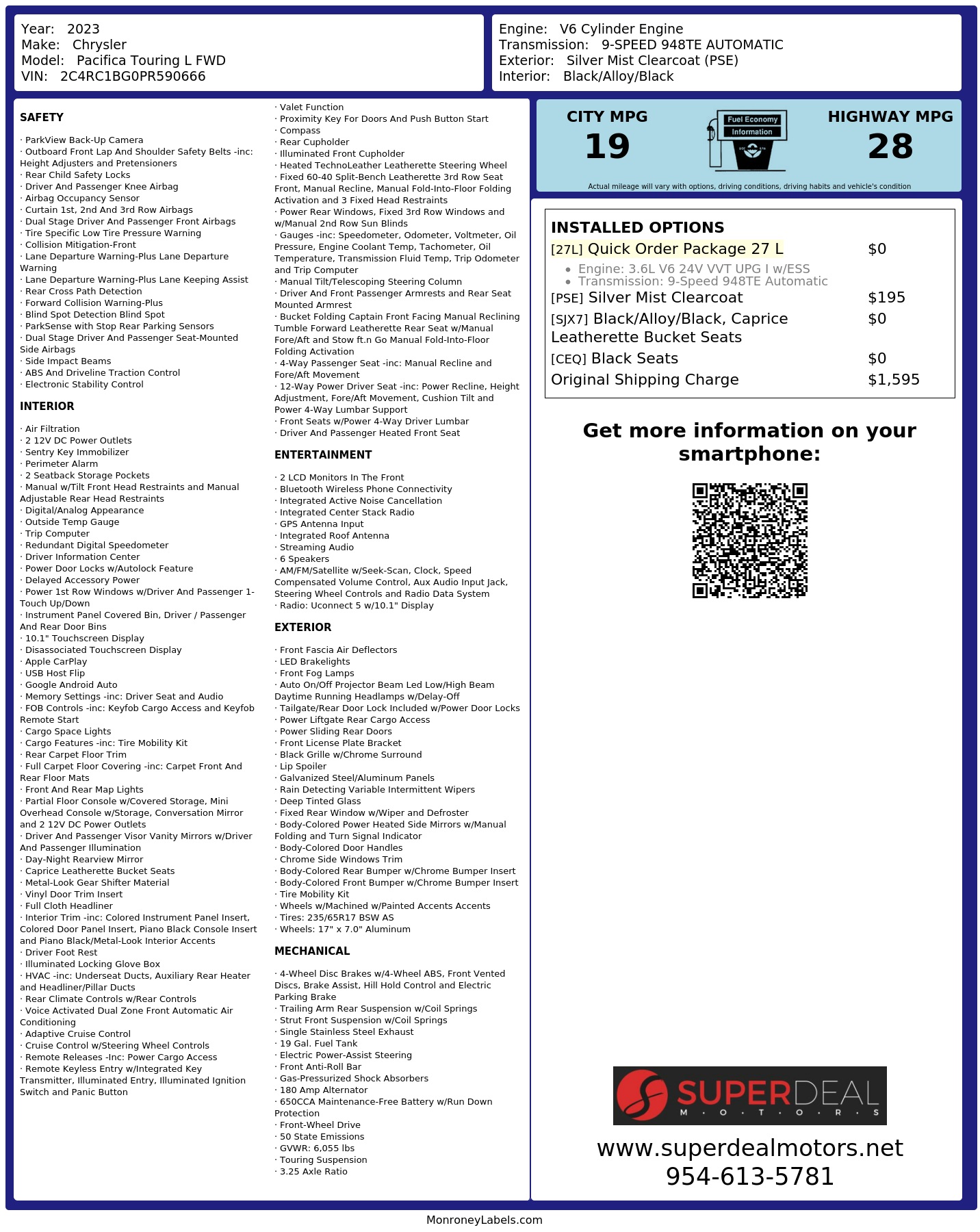 Monroney Label