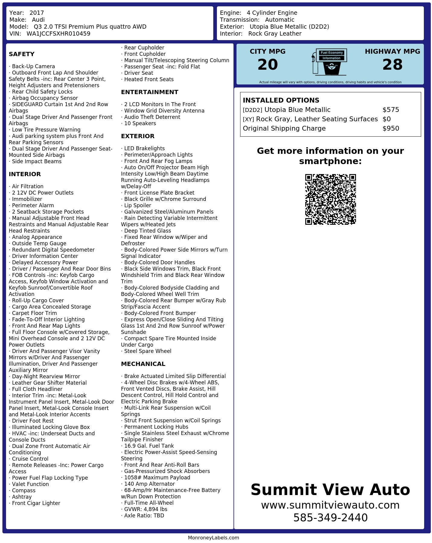 Monroney Label