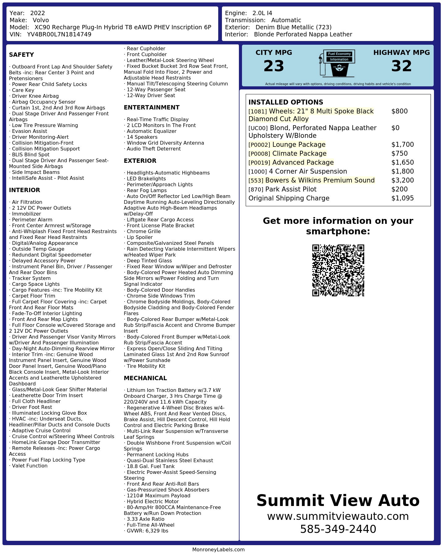 Monroney Label