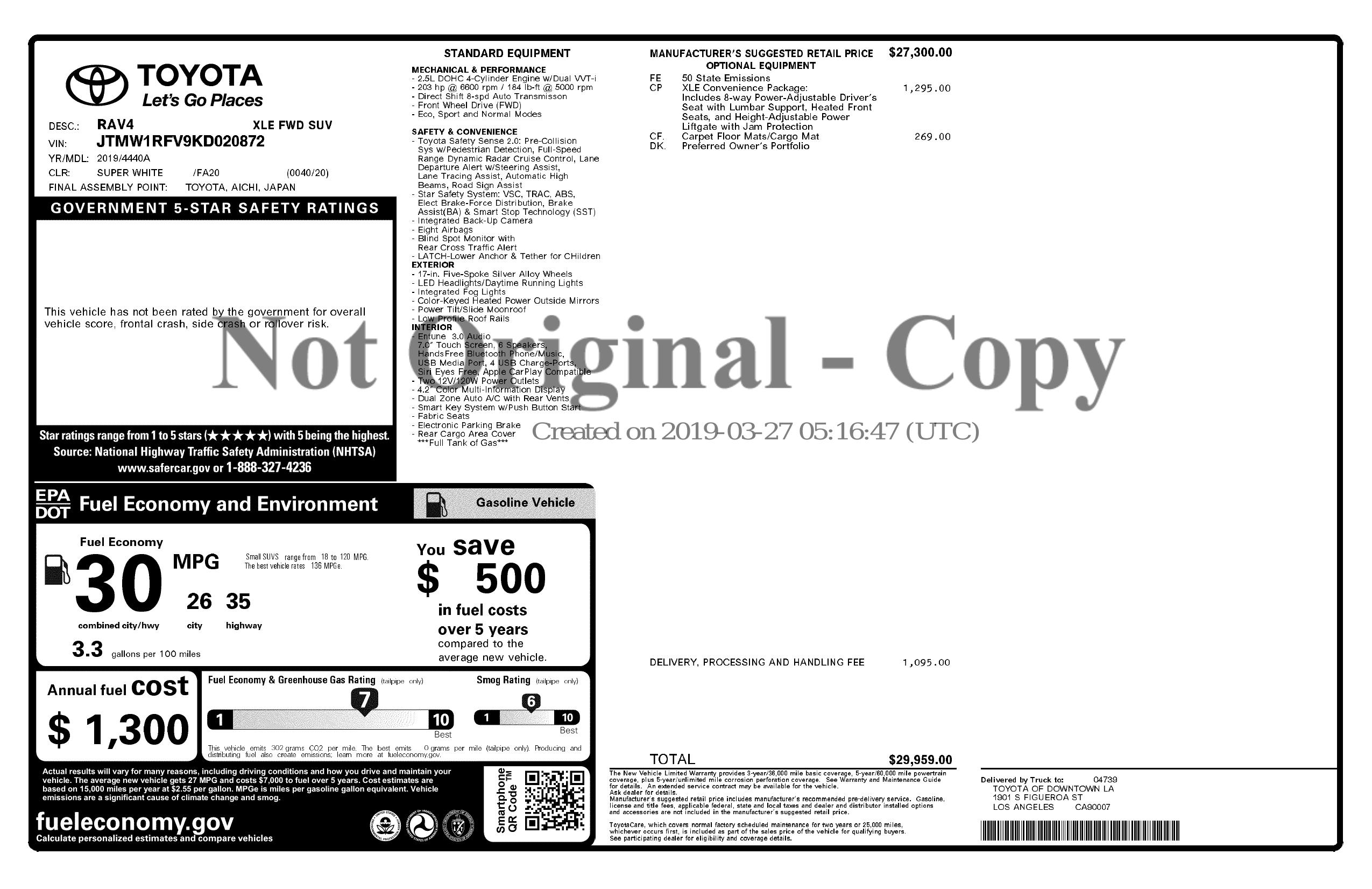 Monroney Label