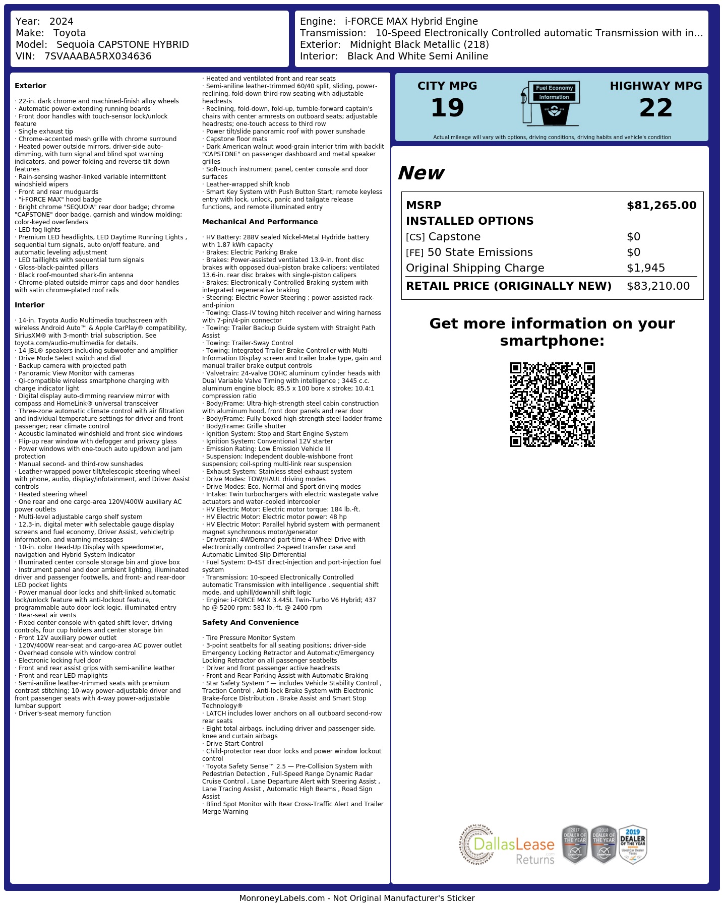 Monroney Label