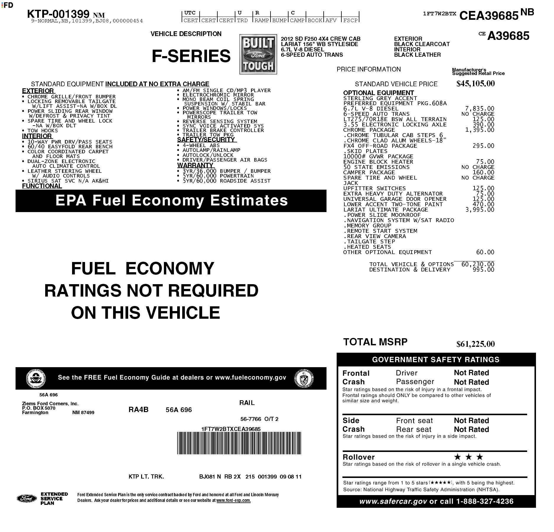Monroney Label
